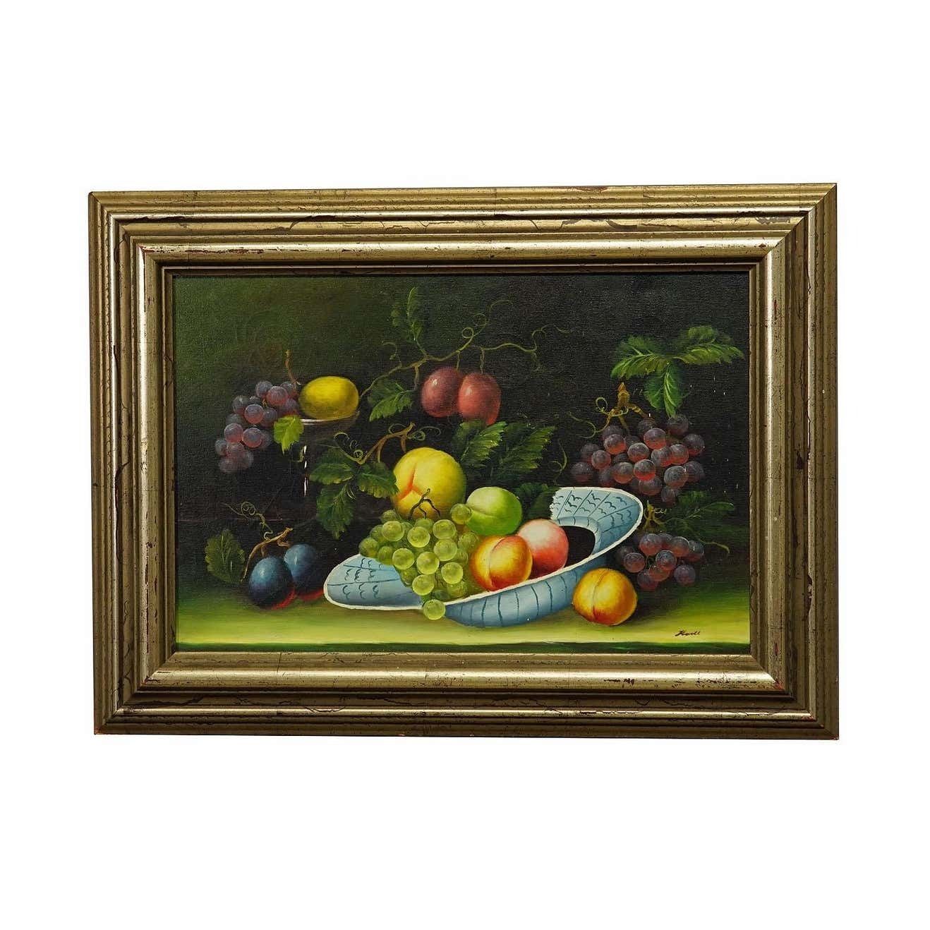 Still Life With Fruits, Oil Painting On Canvas, Germany 1950s photo furniture