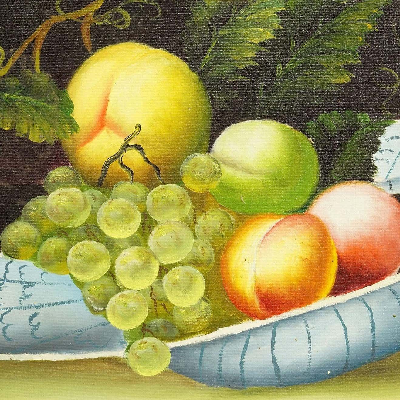 Still Life With Fruits, Oil Painting On Canvas, Germany 1950s photo vinterior