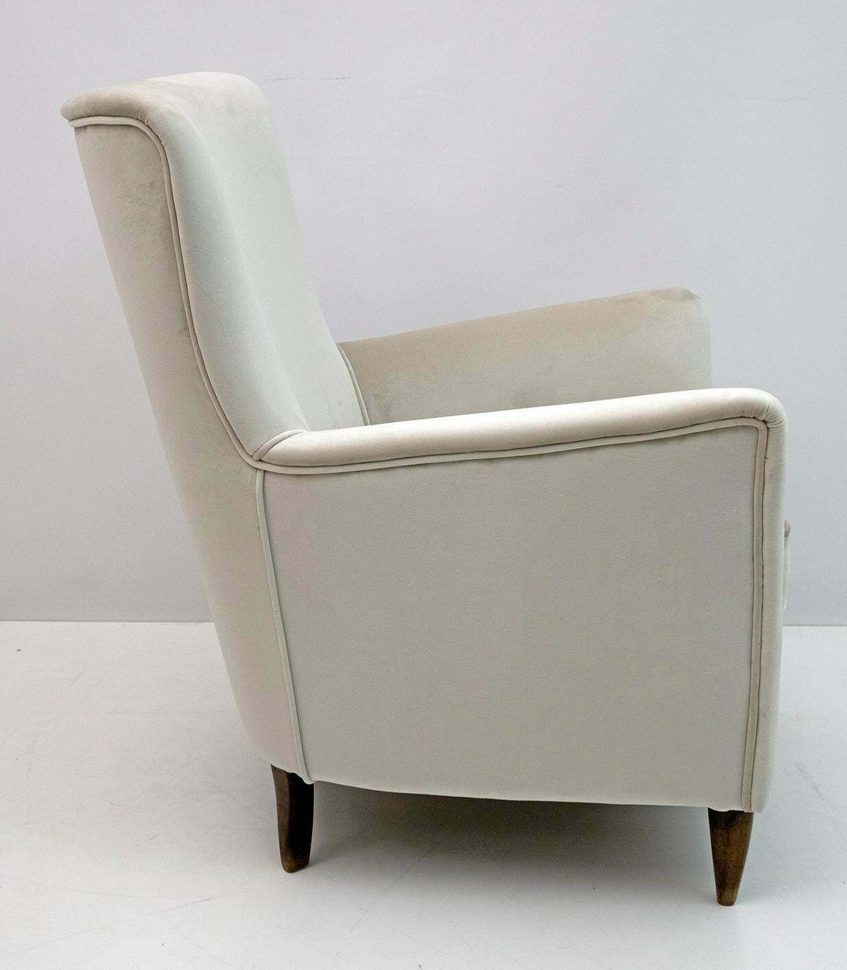 Pair Of Gio Ponti Mid Century Modern Italian Velvet Armchairs For Isa, 1950s photo buy