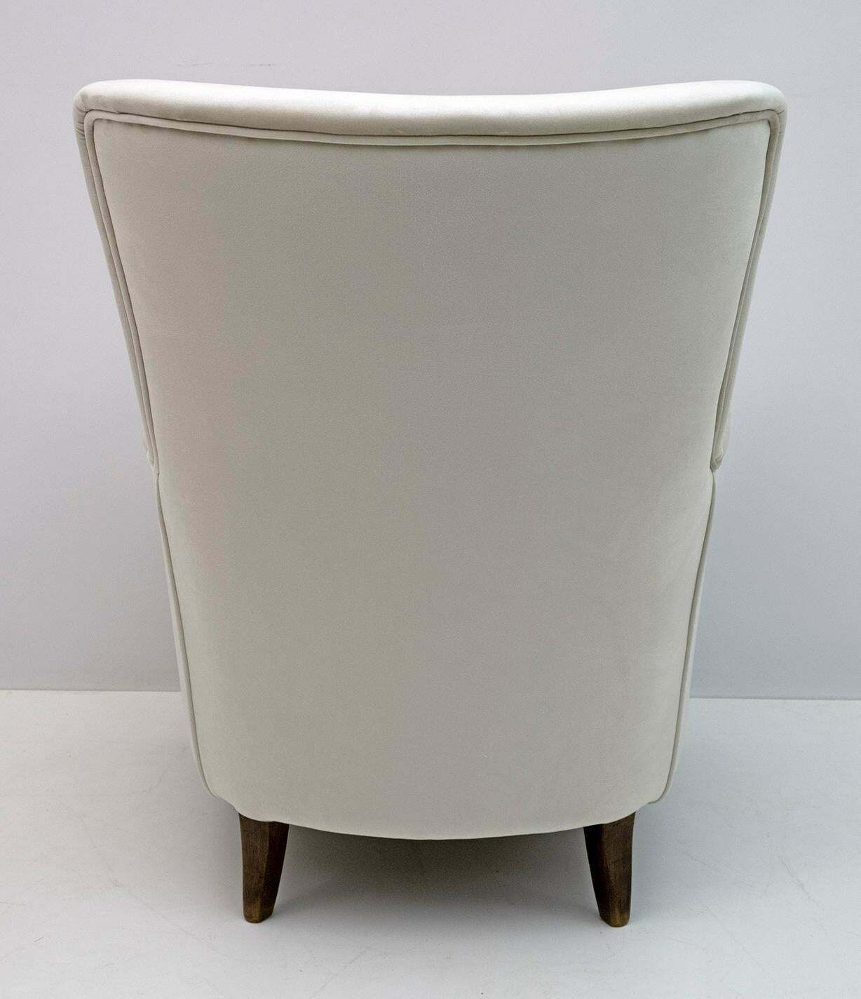 photo furniture Pair Of Gio Ponti Mid Century Modern Italian Velvet Armchairs For Isa, 1950s