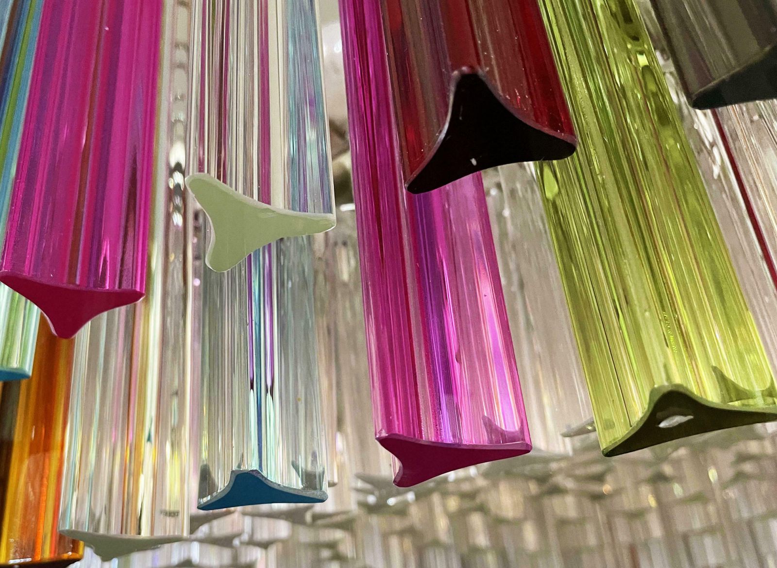 Spectacular Triedri Murano Glass Chandeliers   265 Multicoloured And Clear Prism photo 10166.0
