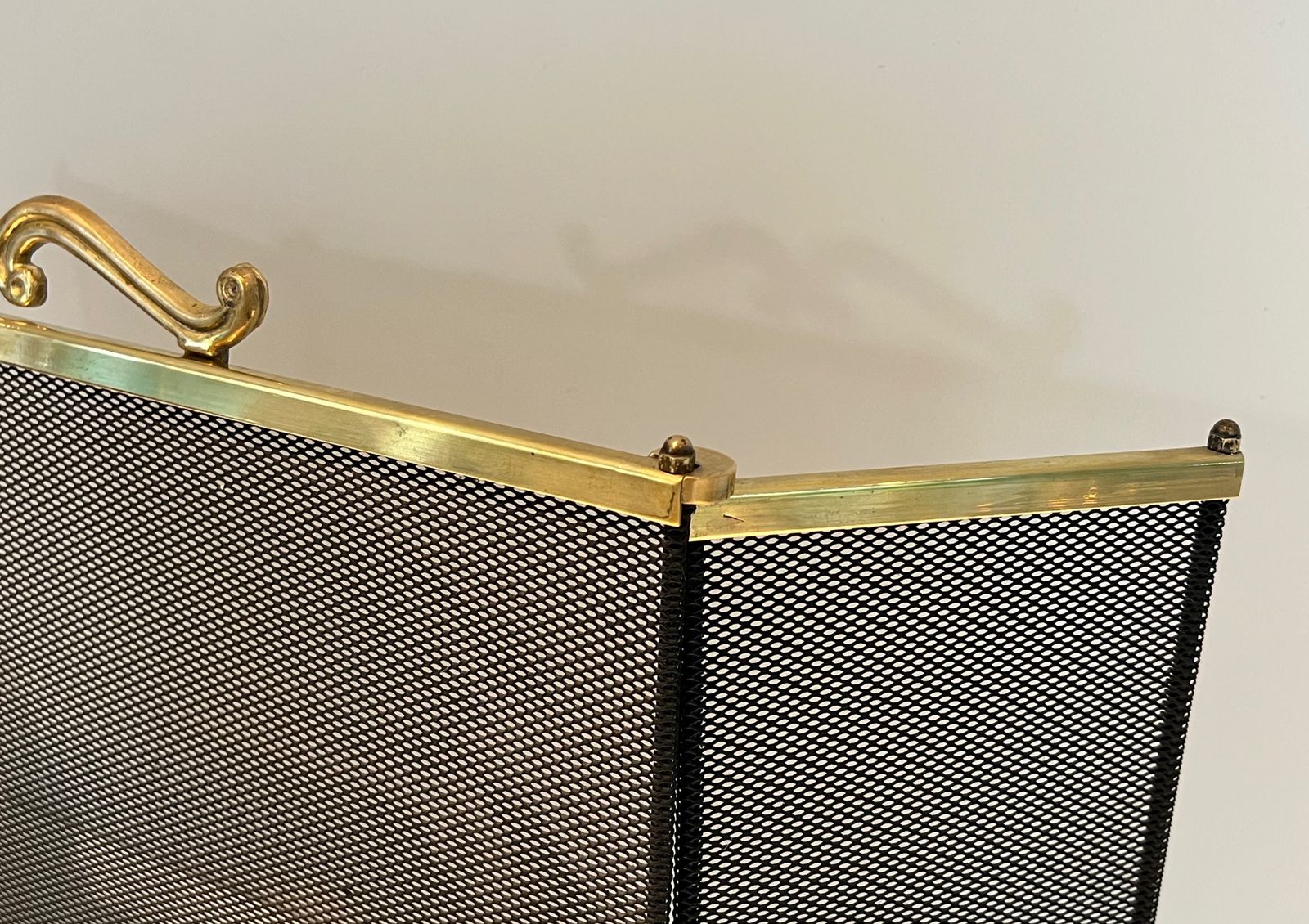 Brass And Grilling Fireplace Screen photo vintage