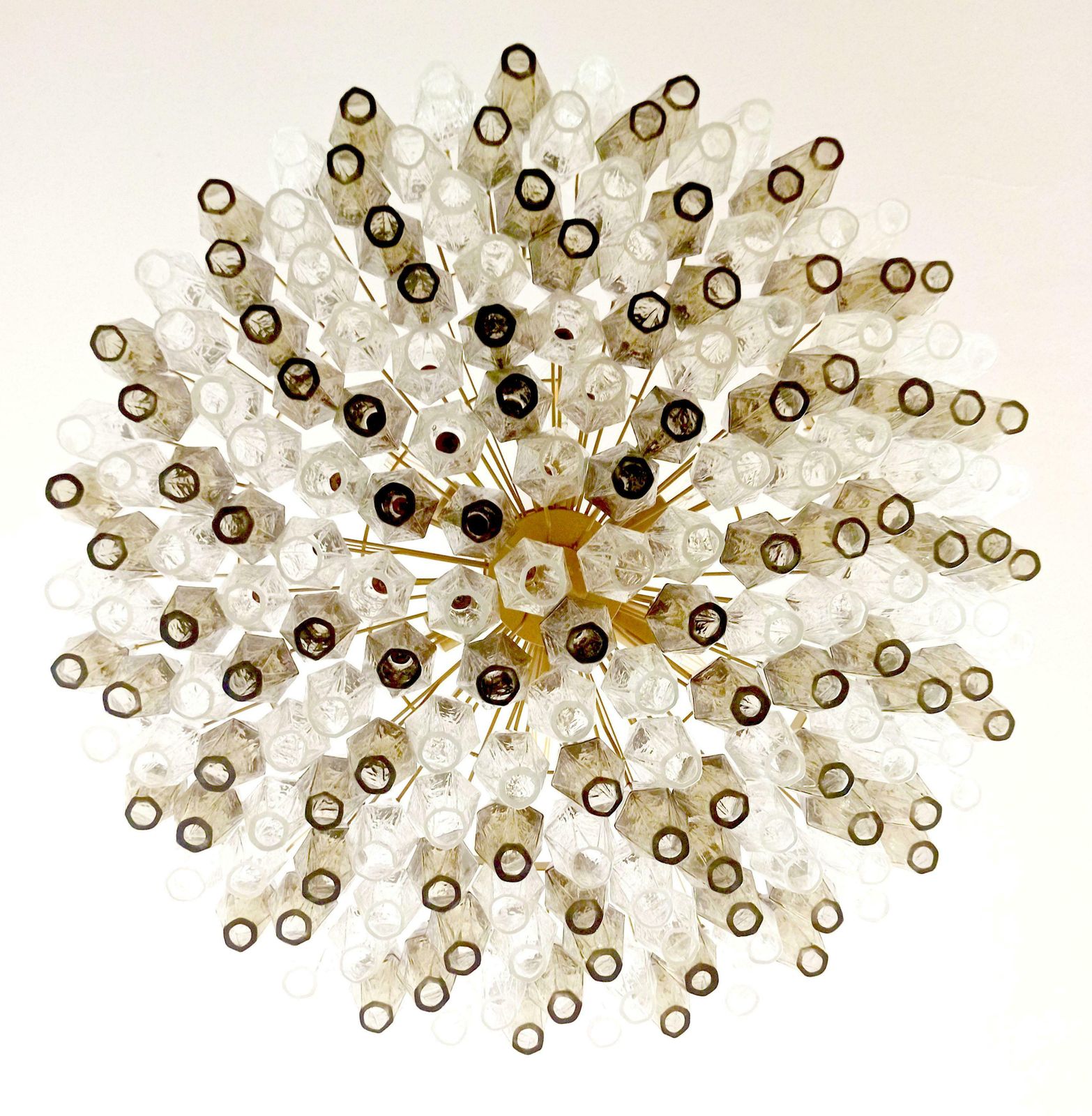 Charming Murano Glass Chandelier   185 Poliedri Clear And Smoked photo buy
