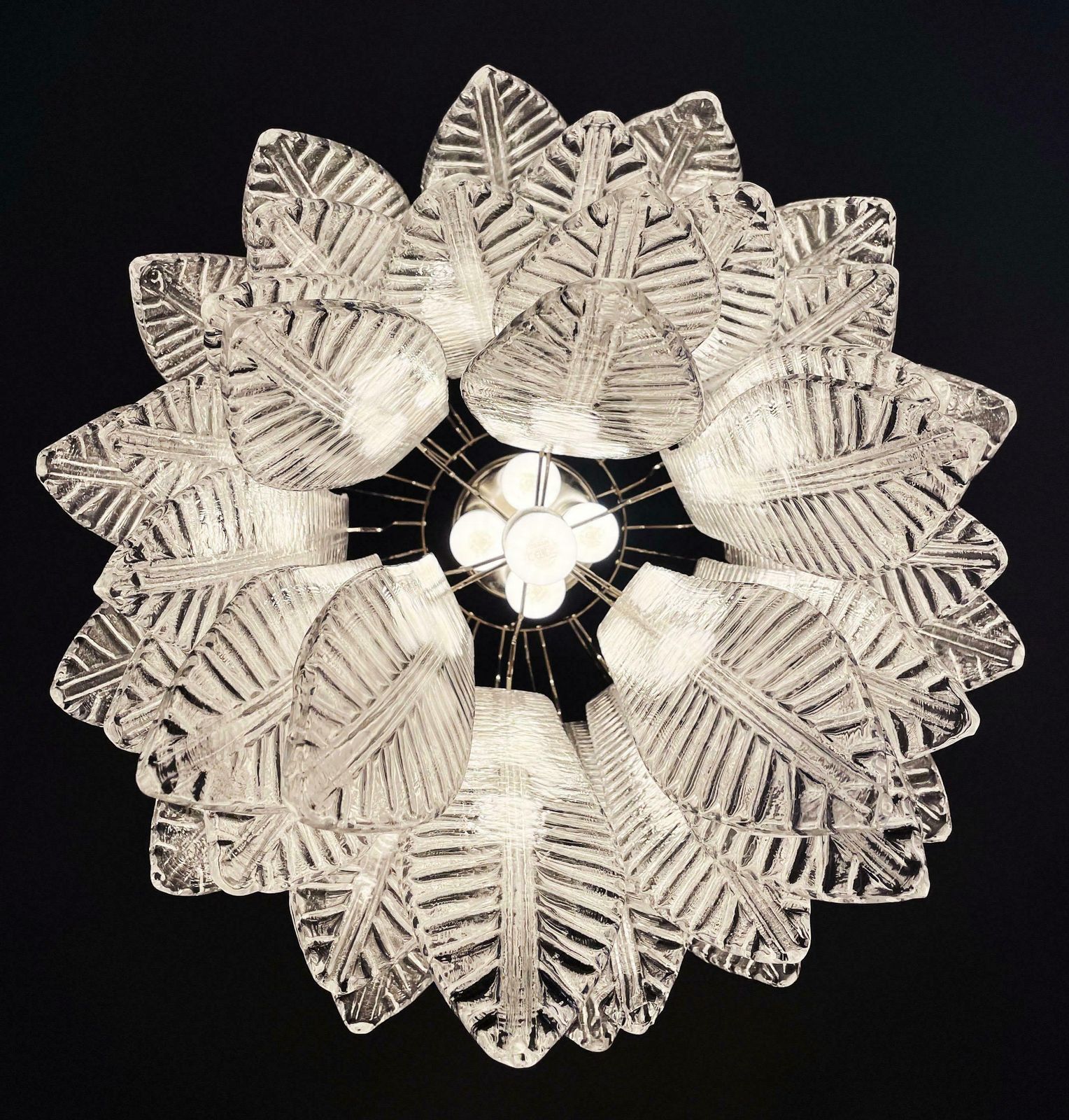 photo vinterior Amazing And Huge Italian Murano Felci Glass Chandelier   41 Glasses