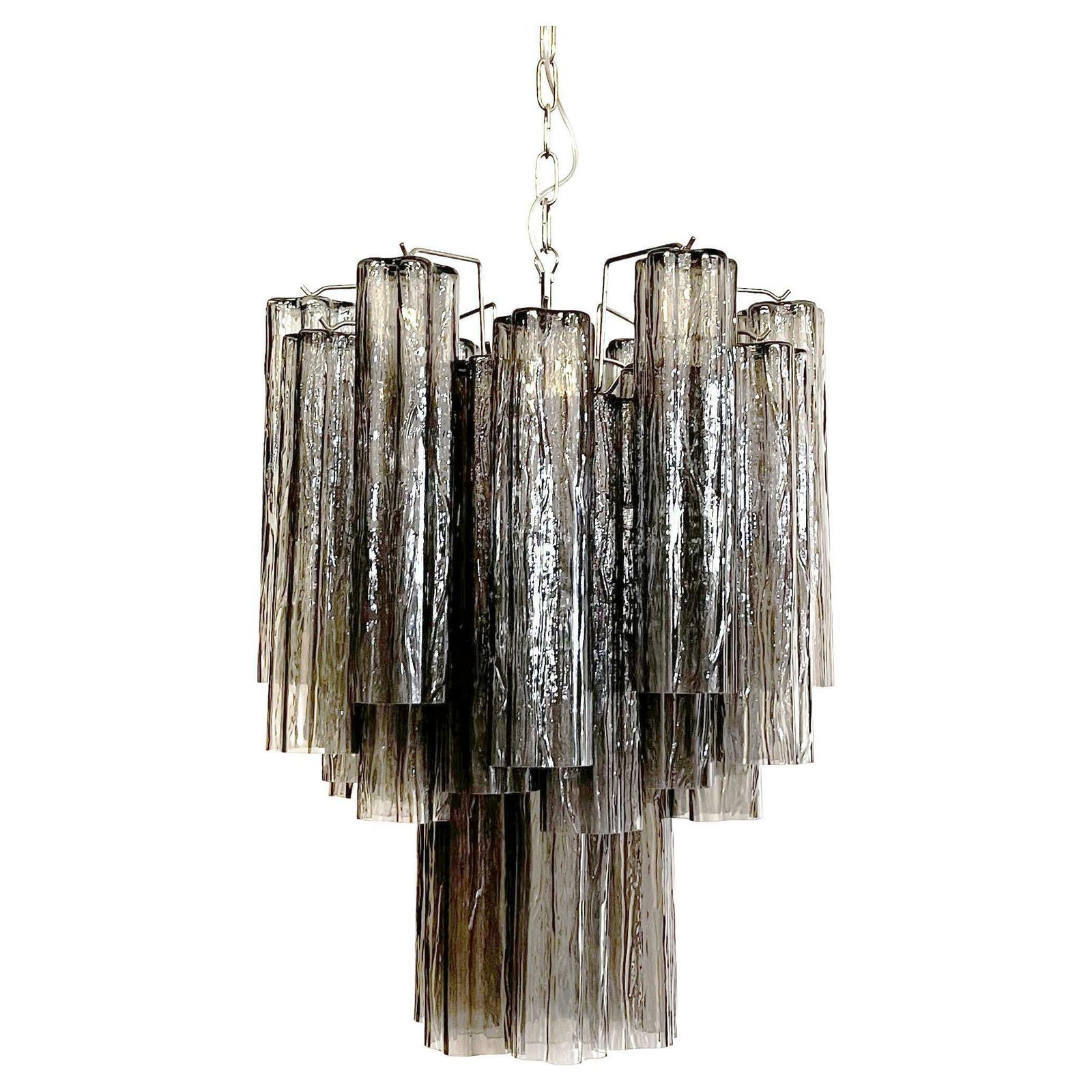 Elegant Murano Smoked Glass Tube Chandelier photo furniture