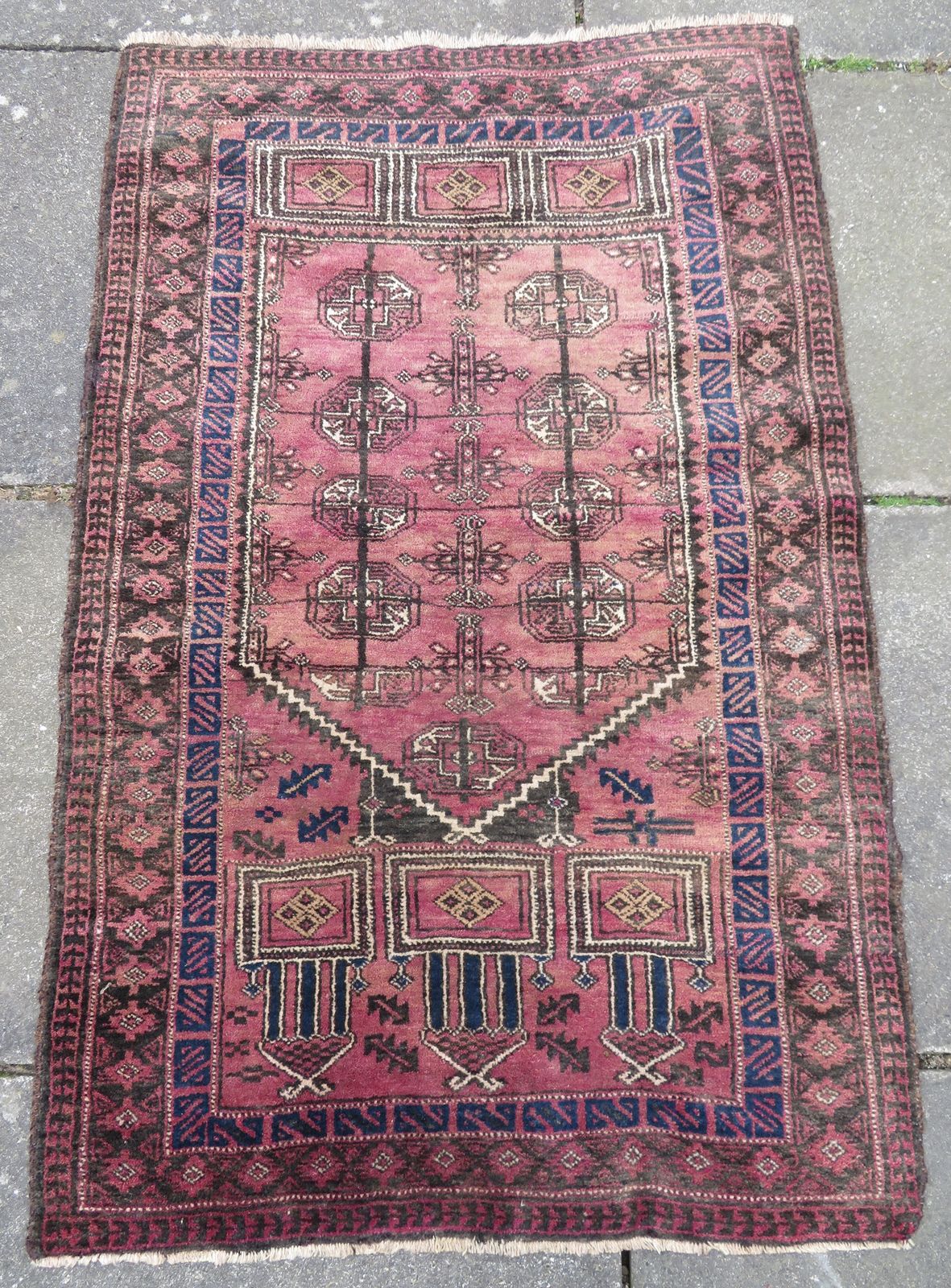 Old Afghan Turkmen Seh Mihrab  Kizil Ayak Prayer Rug. 143cm X 90cm. photo buy