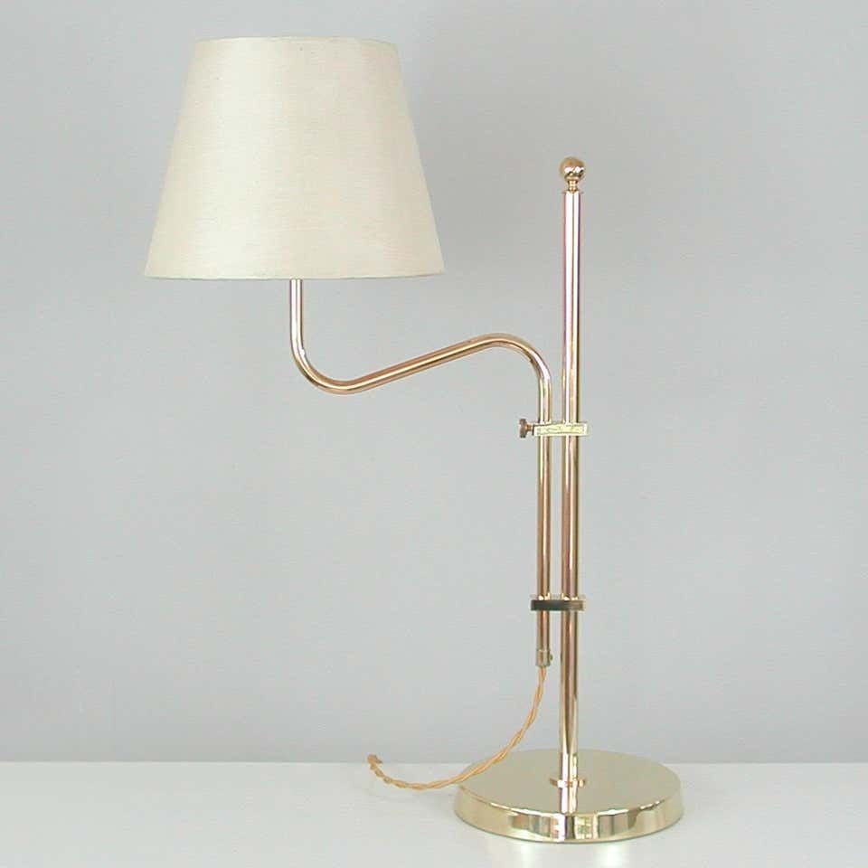 Adjustable Brass Table Lamp By Bergboms, Sweden, 1950s photo furniture