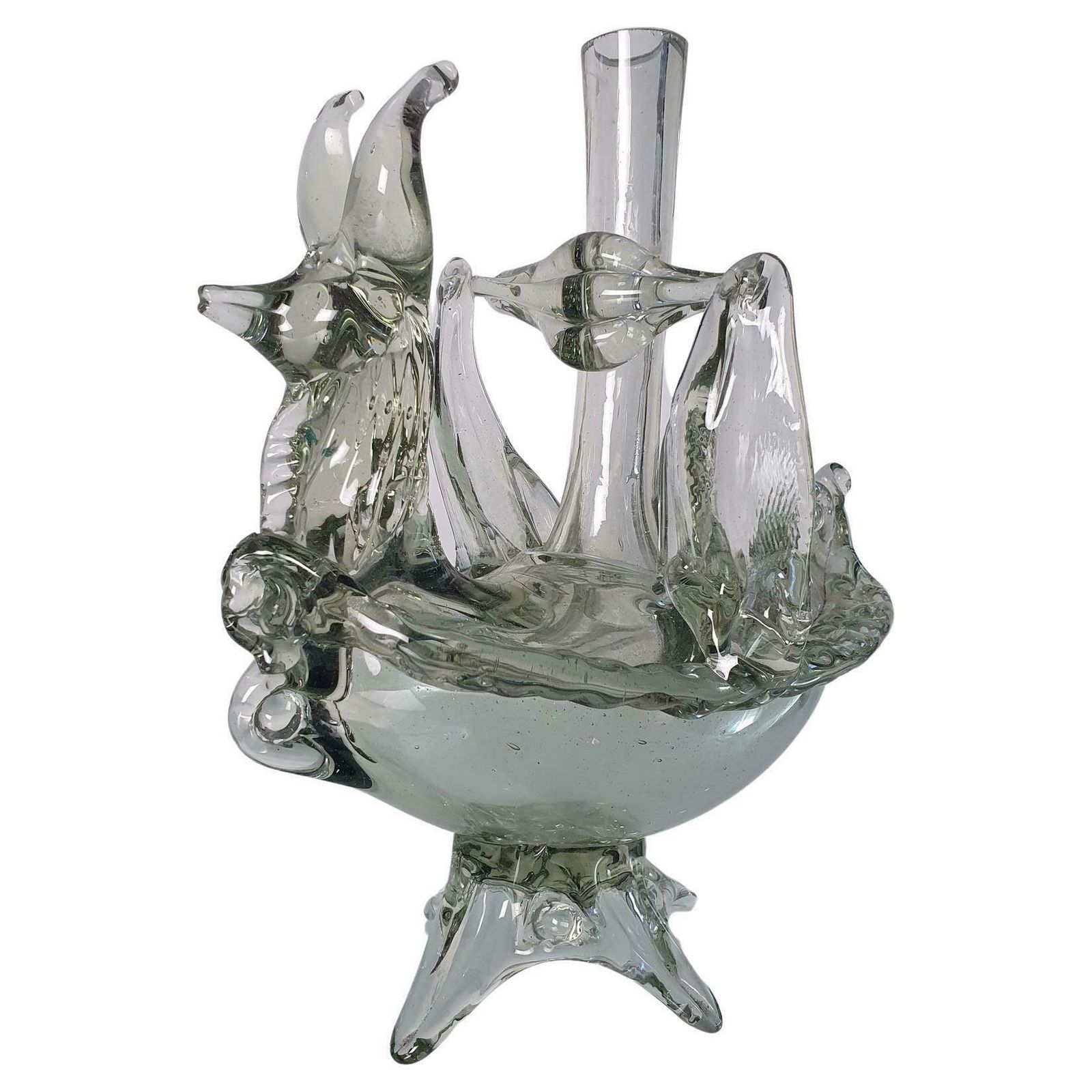 1940's Murano Animal Glass Vase Italy