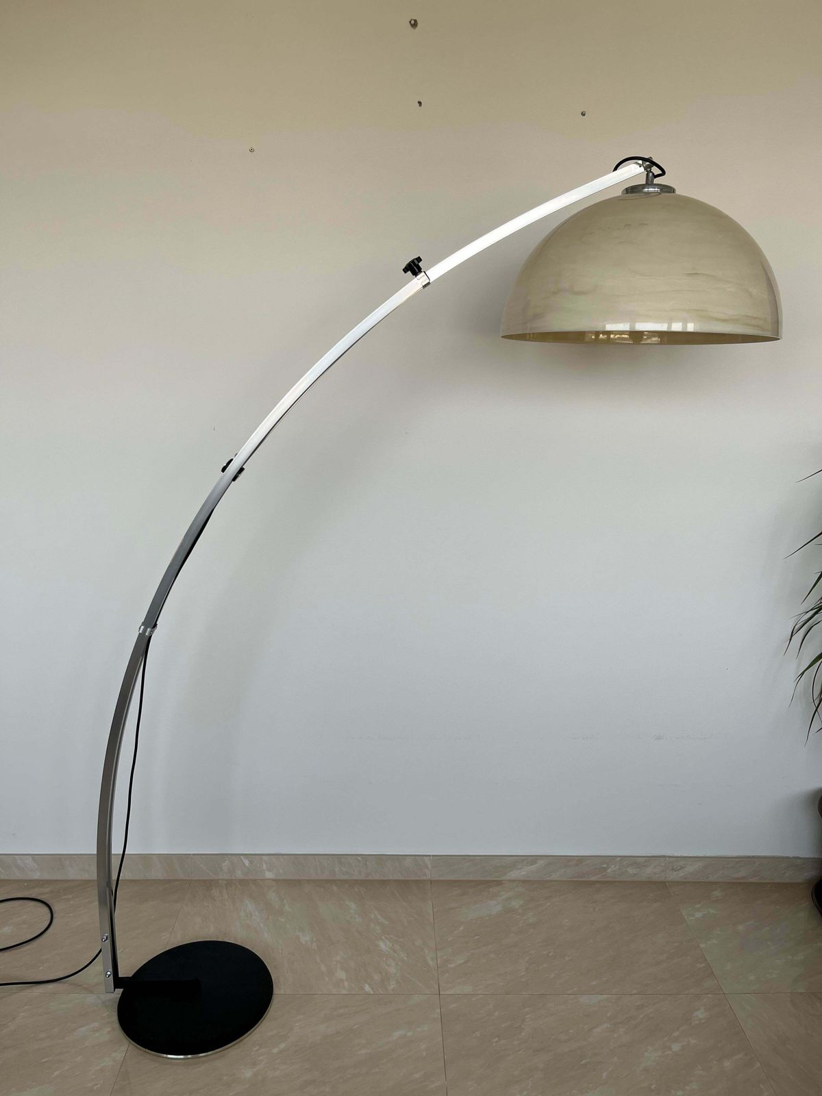 Design Mid Century Harvey Guzzini Style Adjustable Floor Arc Lamp , Around 1970 photo furniture