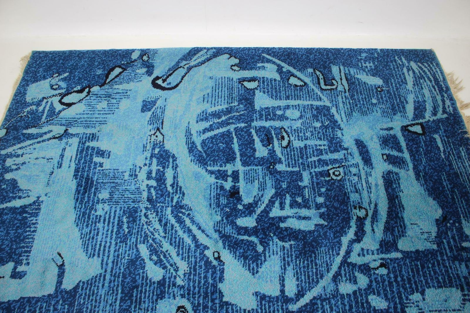 Beautiful Hand Made Art Abstract Design Wool Carpet In Style Of Kybal, 1960s photo furniture
