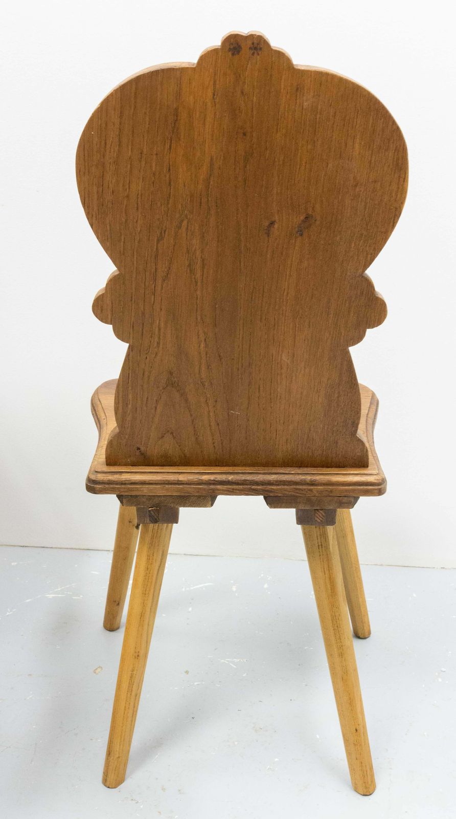 Pair Dining Chairs Swiss Alp Escabelles Oak Brutalist Style, French, Late 19th C photo buy