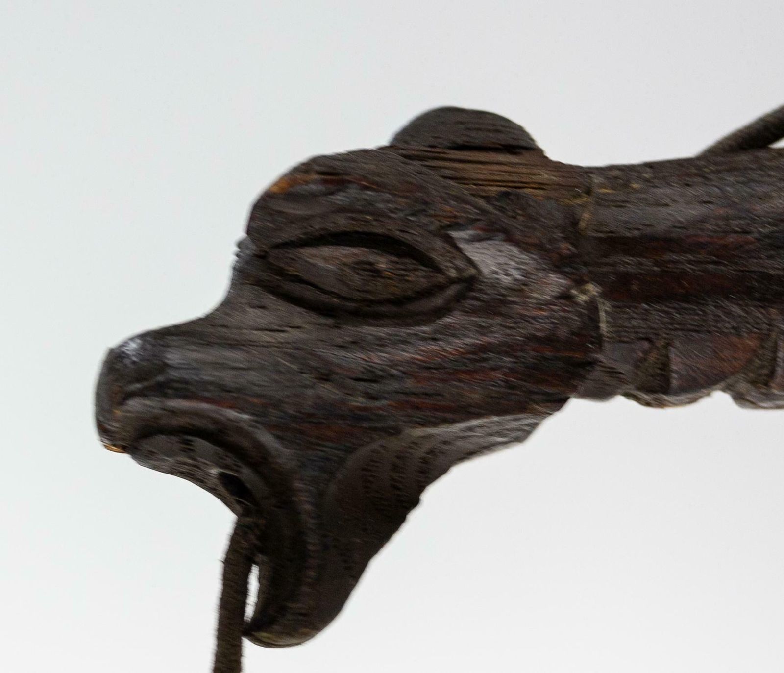 French Wood Lamp Four Gothic Gargouille Art Nouveau Style Pendant Lustre C. 1920 photo vintage