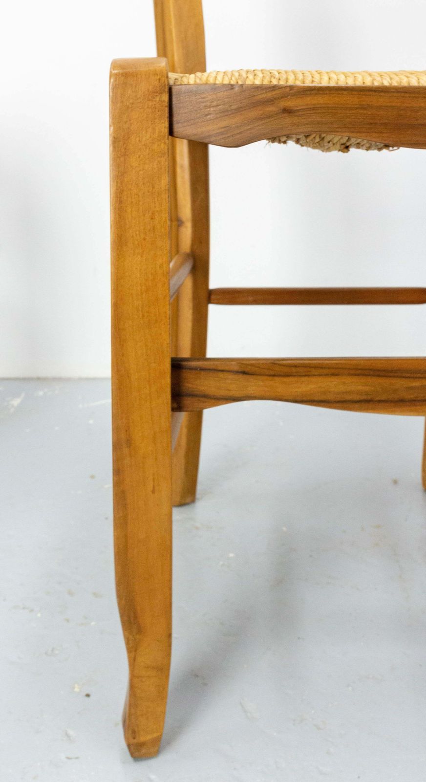 3112.0 Six French Dining Chairs Oak Chairs Rush Seats Provincial Style, Circa 1970 photo