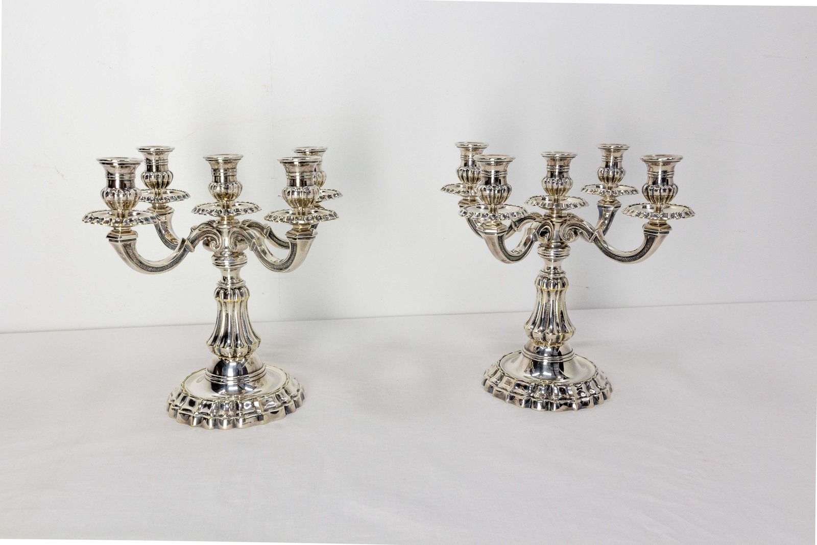 Pair Of Bronze Candleholders Louis XV Style, French, Late 19th Century photo Home Decor
