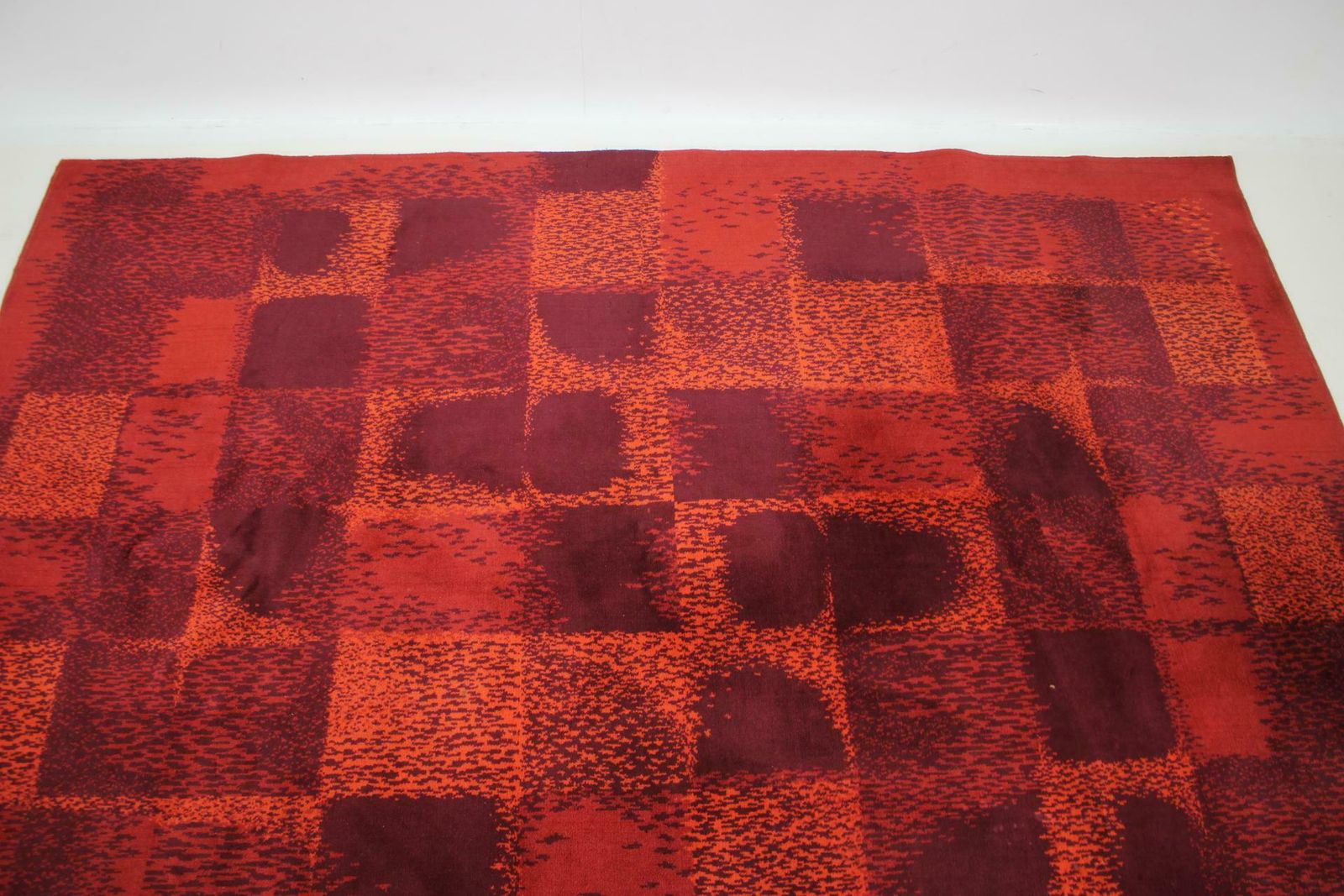 Mid Century Abstract Design Geometric Rug / Carpet, 1970s / Czechoslovakia photo for sale
