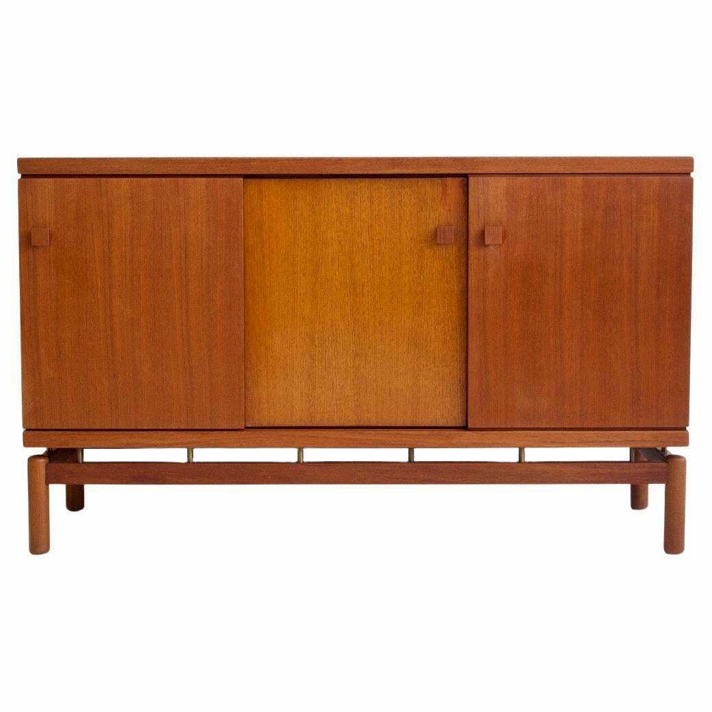 Mid 20th Century Modern Teak Sideboard With Brass Details