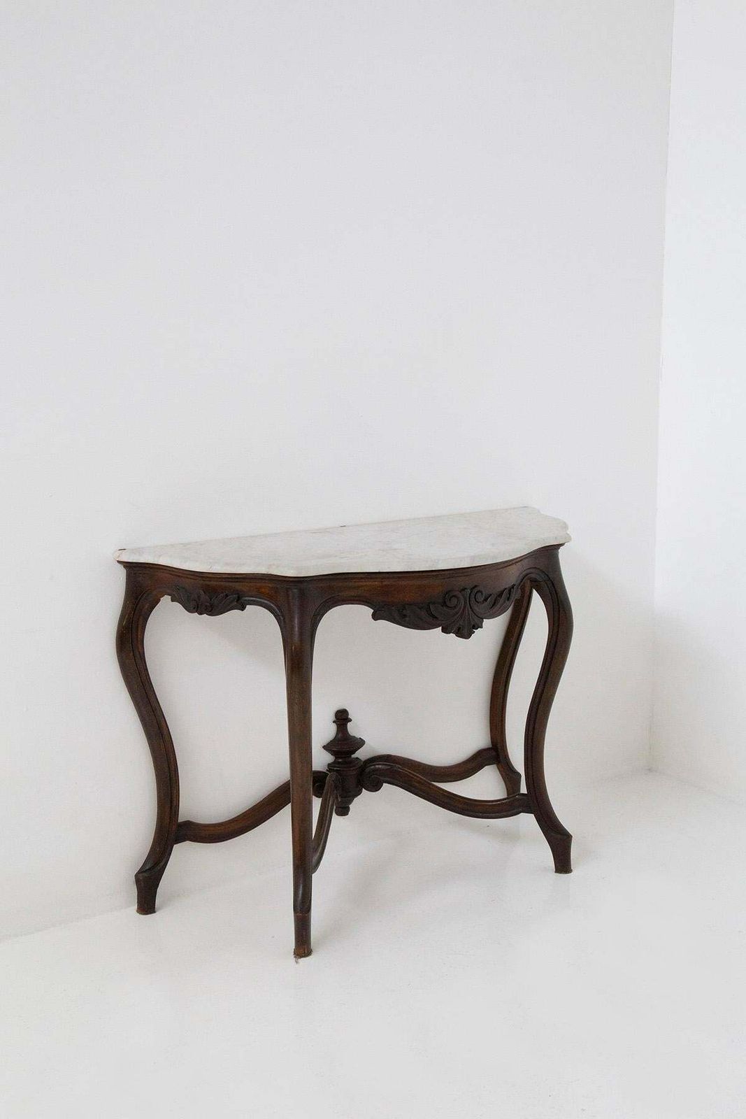 Antique Italian Console In Wood And White Marble photo Furniture