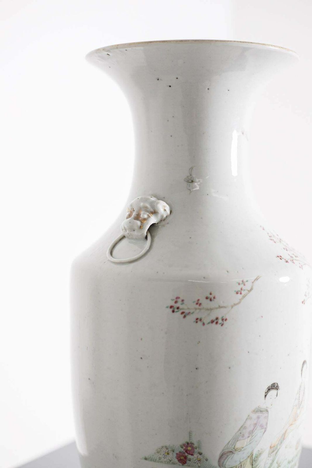 Chinese Porcelain Vase Of Ladies In The Garden photo for sale