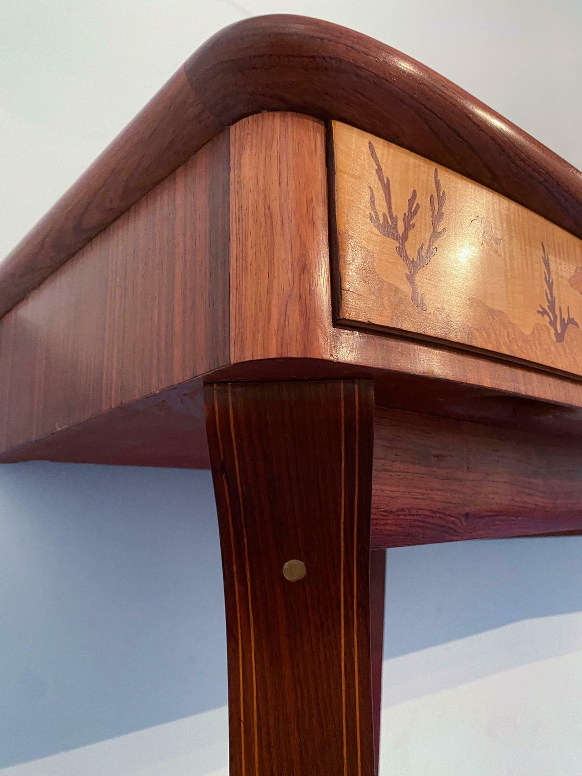 photo buy Italian Midcentury Inlaid Console With Mirror By Andrea Gusmai, 1950s