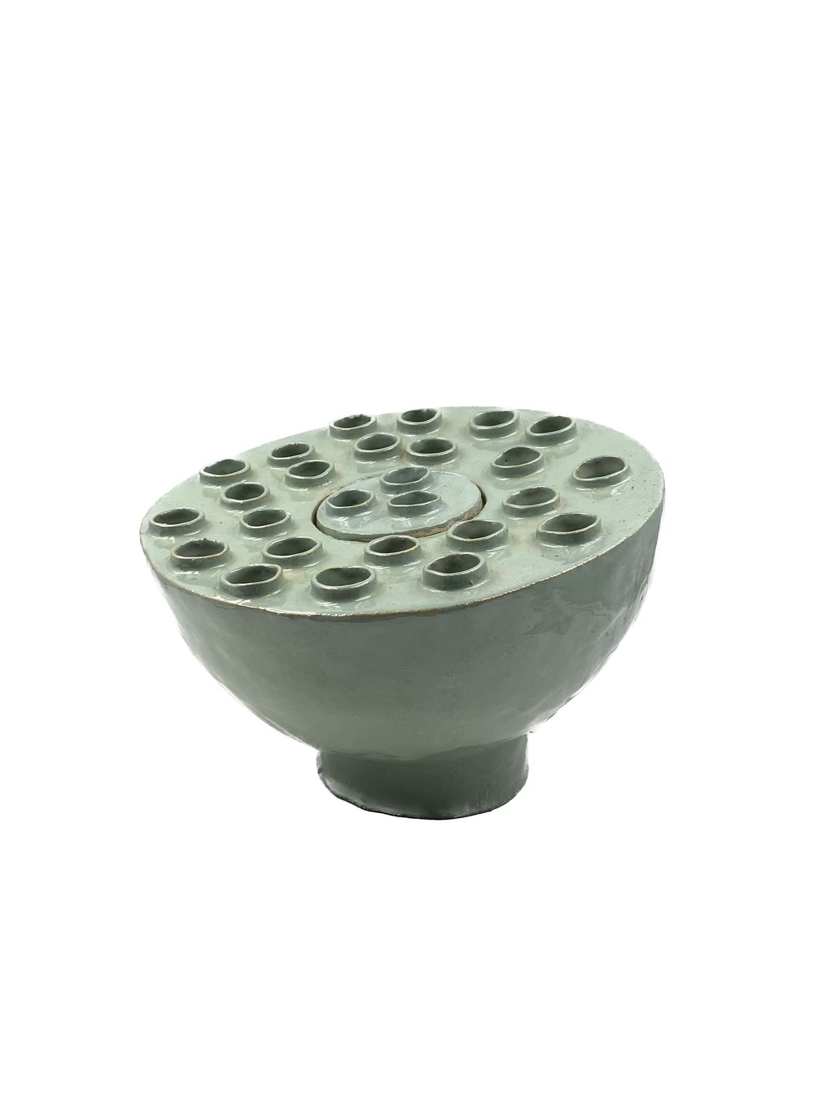 Organic Modern Aquamarine Ceramic Lamp, France, 1980s photo furniture