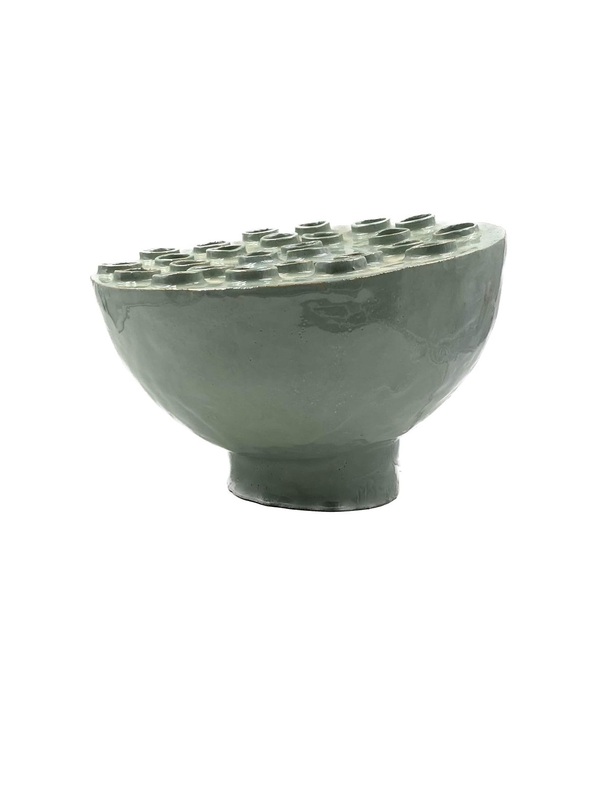 Organic Modern Aquamarine Ceramic Lamp, France, 1980s photo Lighting