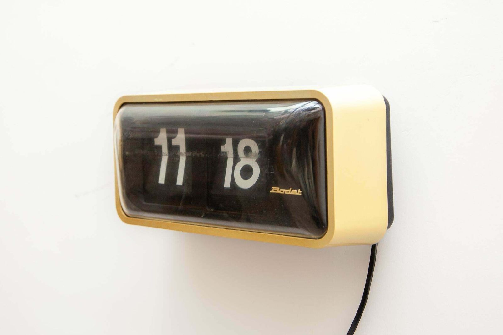 Black And White Flip Clock Large Station, Factory Clock 1970s, France photo buy