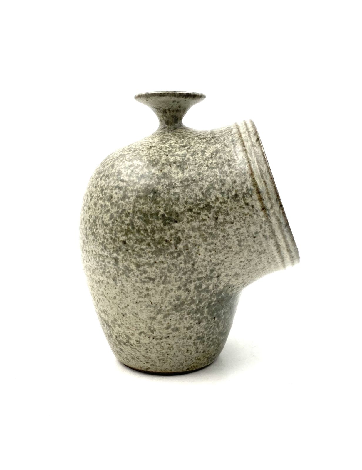 320.0 Organic Green Ceramic Vase, France 1960s photo
