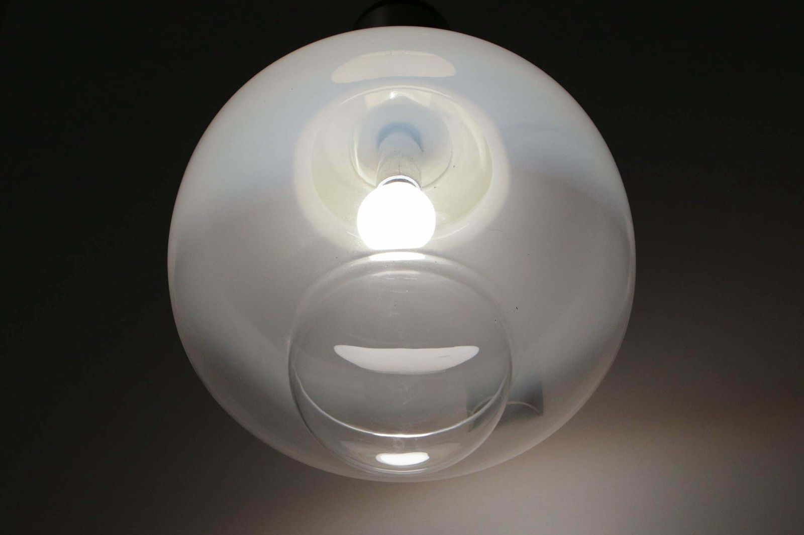 photo vinterior Italian Space Age Chromed Wall Milk Murano Glass Lamp By Gaetano Sciolari, 1960s