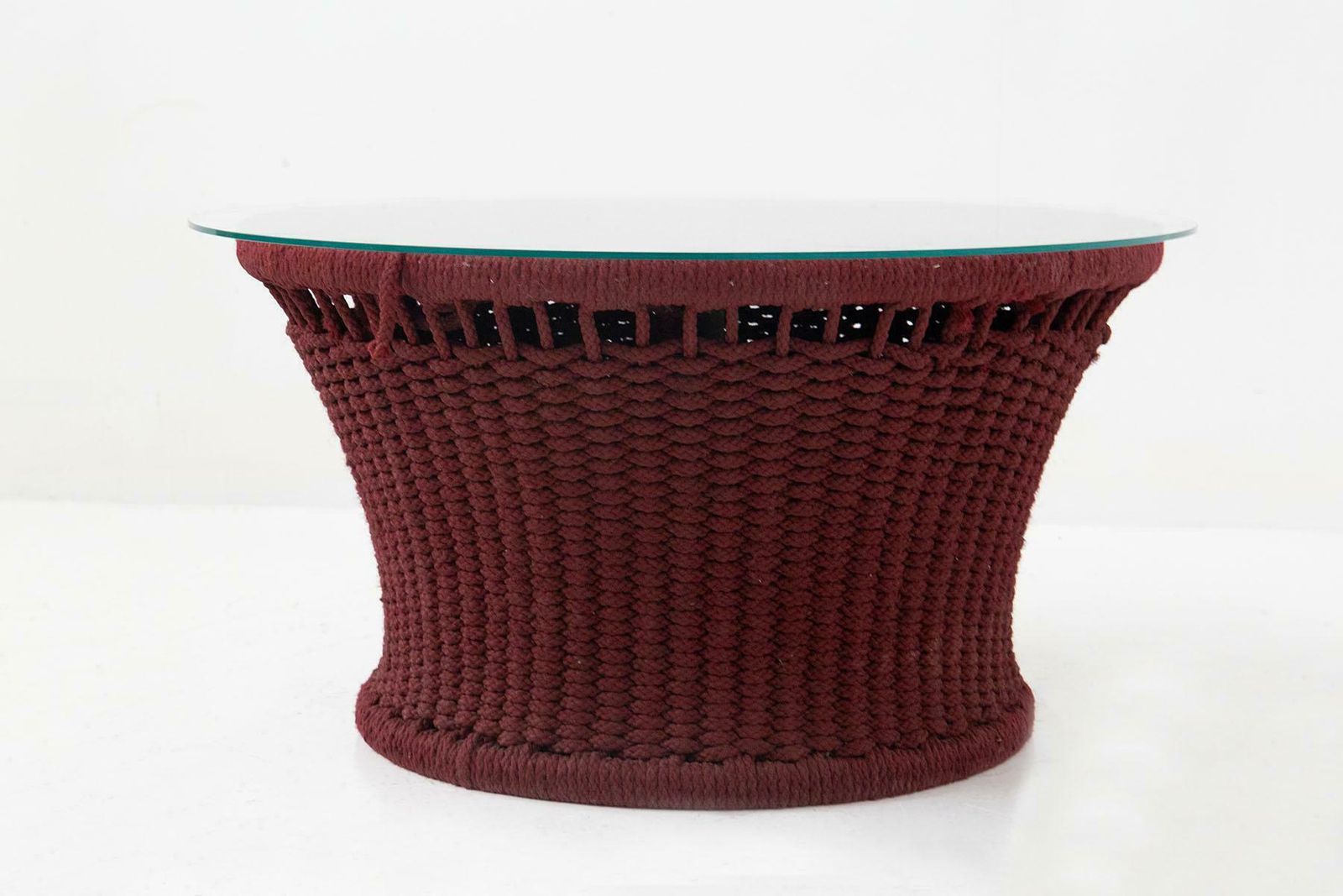 Rare Coffee Table By Marzio Cecchi For Hotel Lake Garda In Rope And Glass photo 6935.0