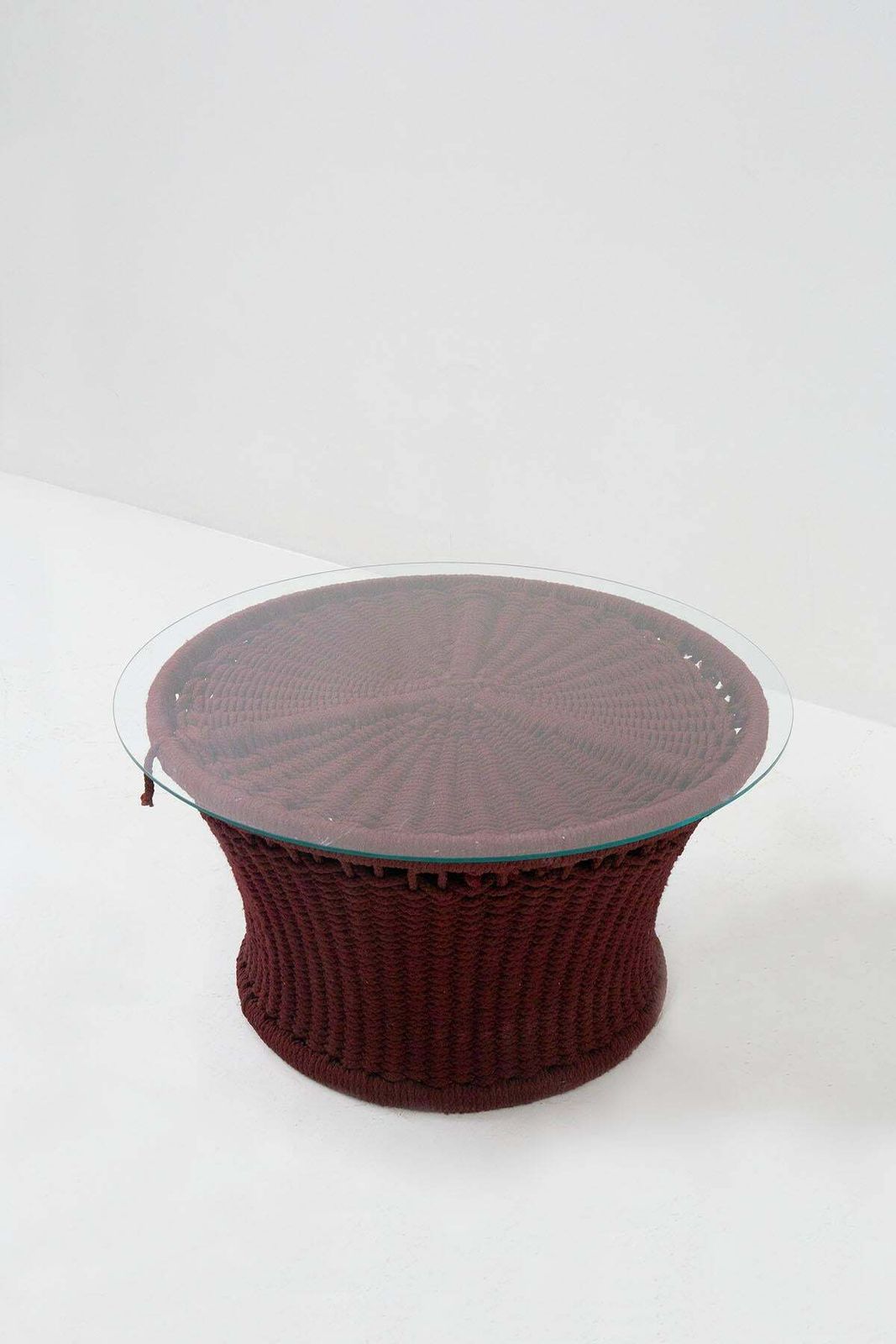Rare Coffee Table By Marzio Cecchi For Hotel Lake Garda In Rope And Glass photo buy