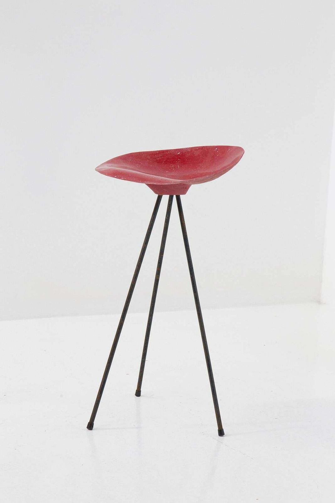 Jean Raymond Picard Red Stool In French Resin photo for sale