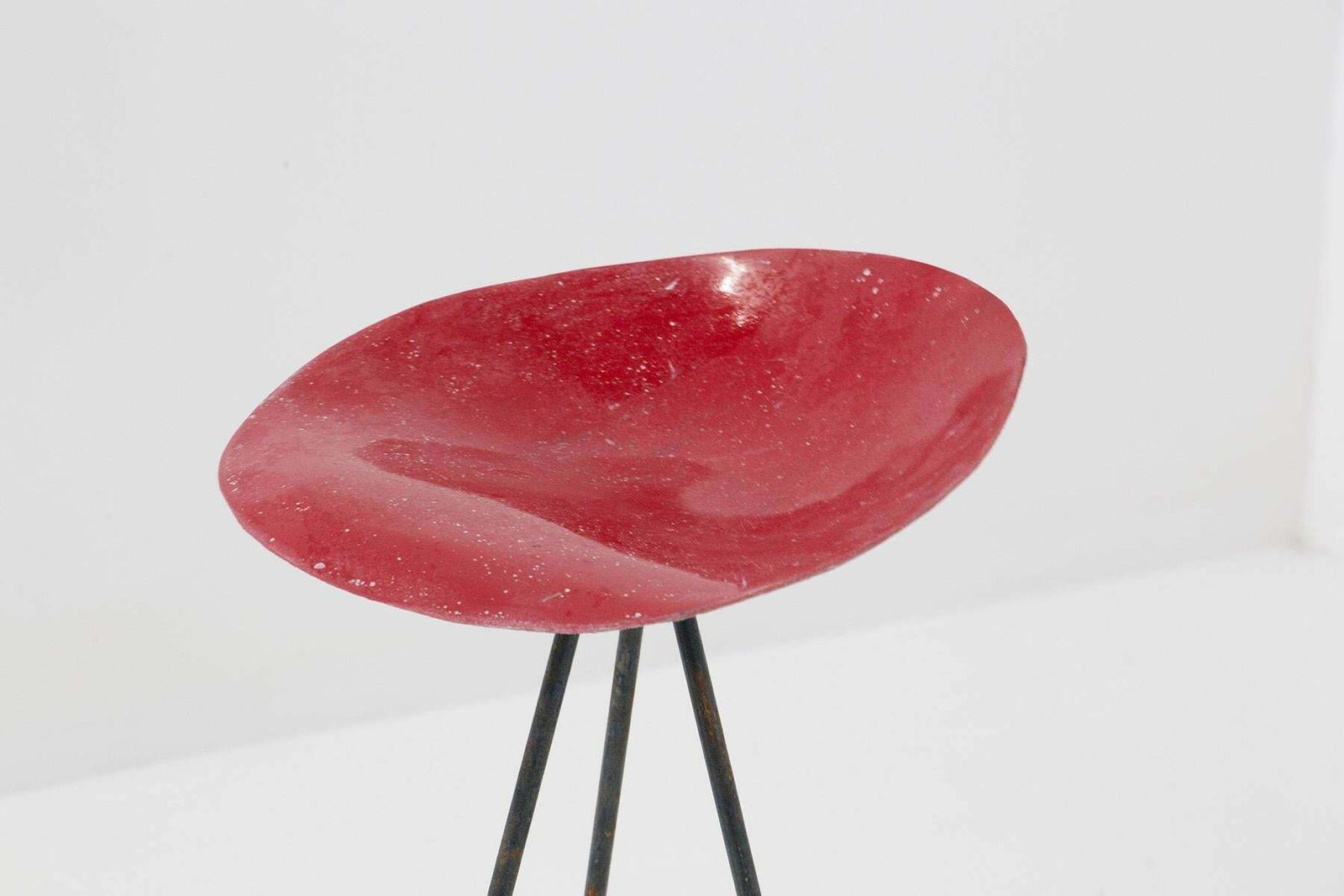 Jean Raymond Picard Red Stool In French Resin photo Furniture