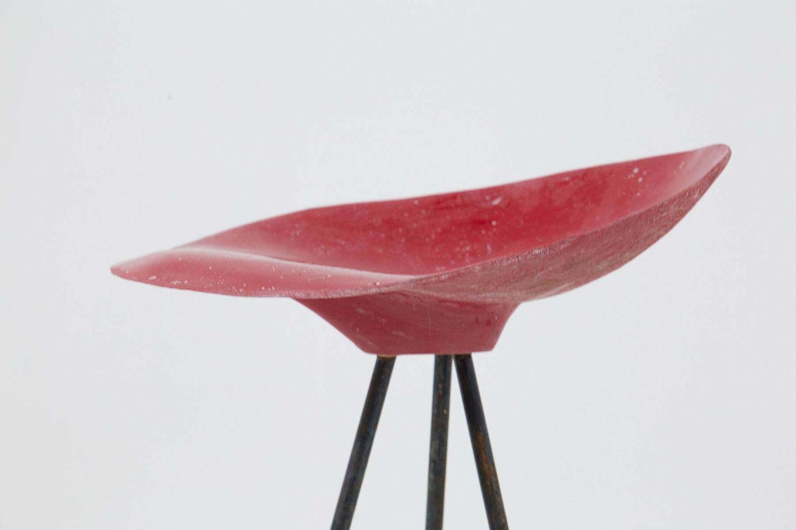 Jean Raymond Picard Red Stool In French Resin photo vinterior