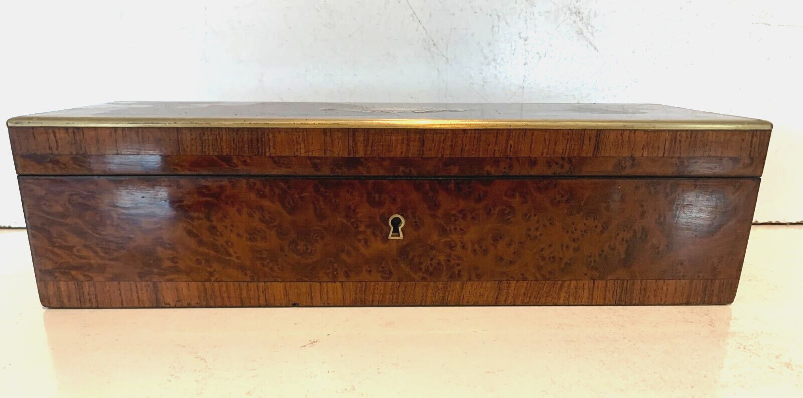 Blackened Wooden Glove Box Napoleon III Marquetry Boulle XIX Century photo 441.15