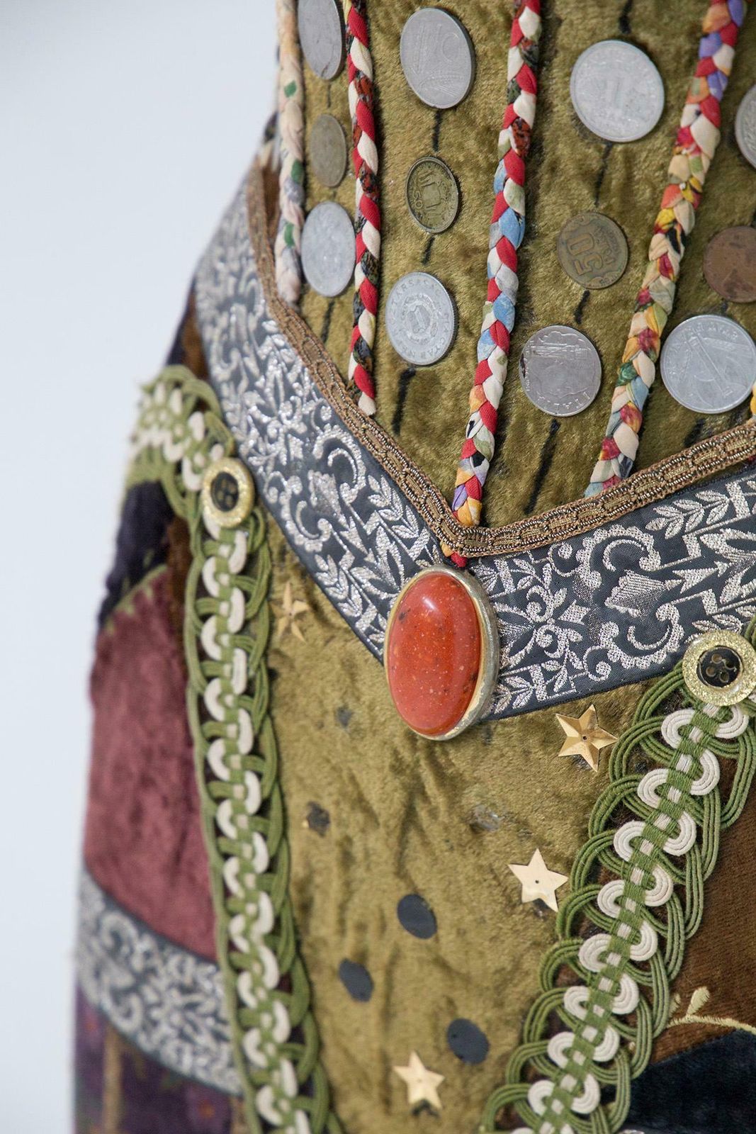 Home Decor Susanna Hardage Mannequin With Textile Assemblage, Coins And Costume Jewellery photo