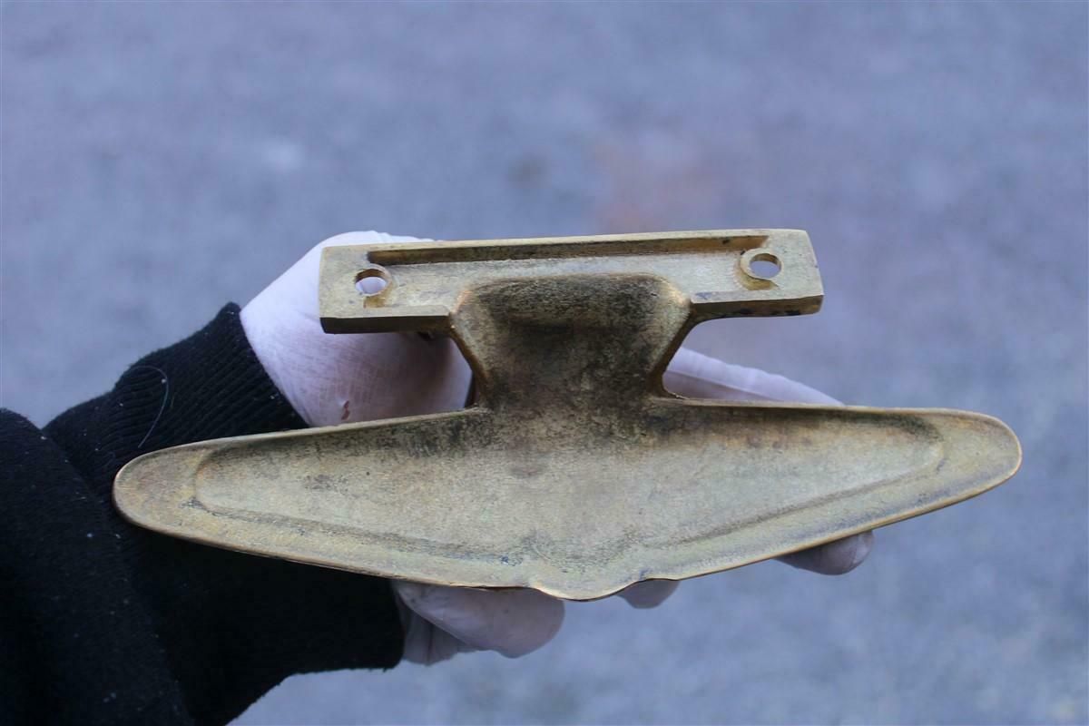 1046.0 Mid Century Pair Of Italian 1950s Handles Solid Brass Gold Aeroplane Tail Italy photo