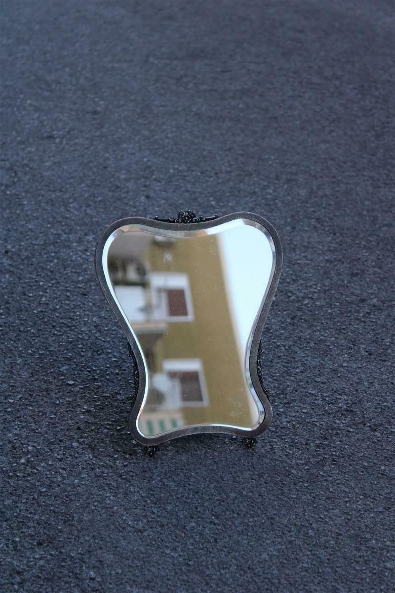 Italy 1950 Silver Mirror For Women''S Dressing Table For Make Up And Earrings photo for sale