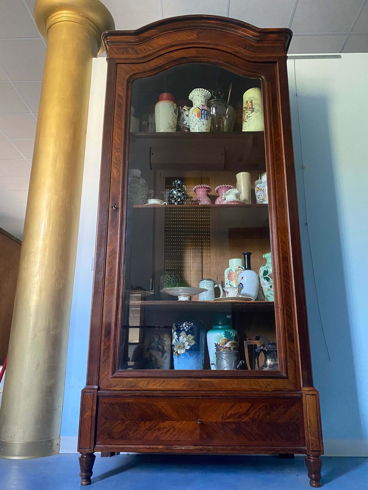Antique French Showcase Bookcase Louise Philippe, 1850s photo furniture