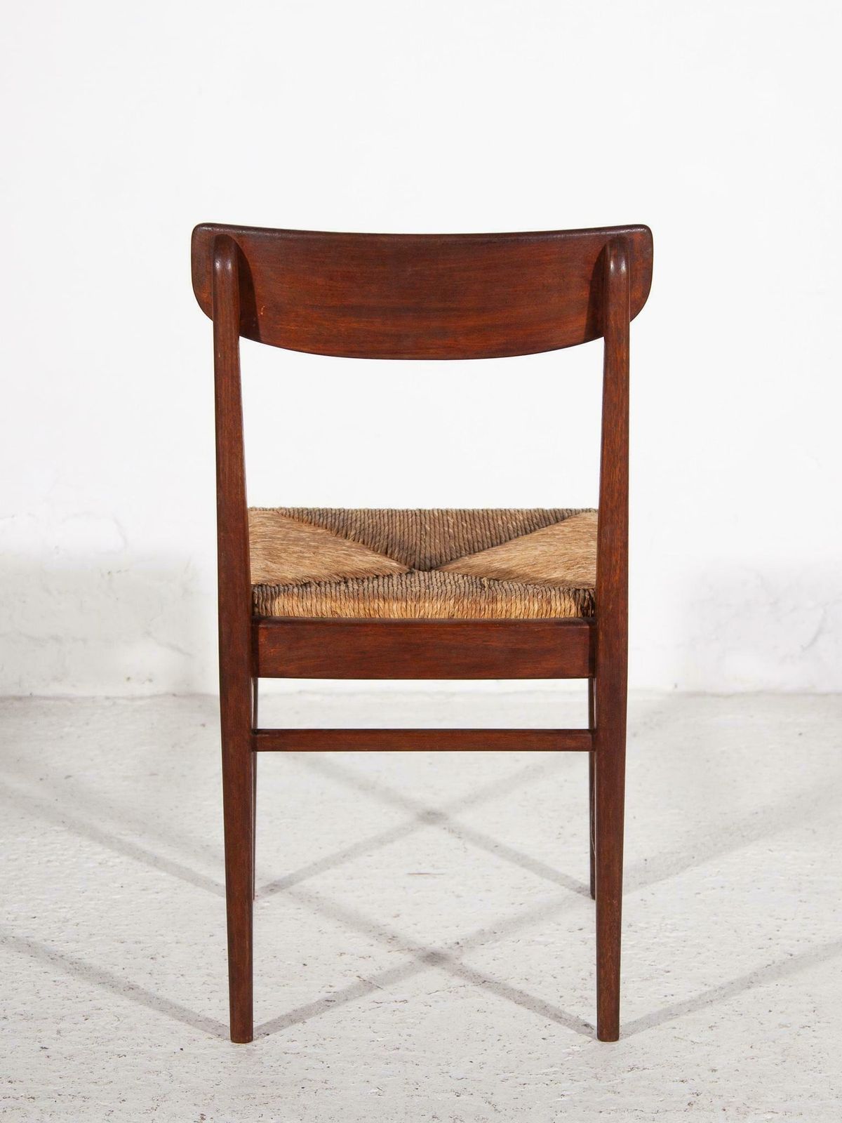 photo for sale Teak Dining Chairs With Rattan Seat 1959, Belgium
