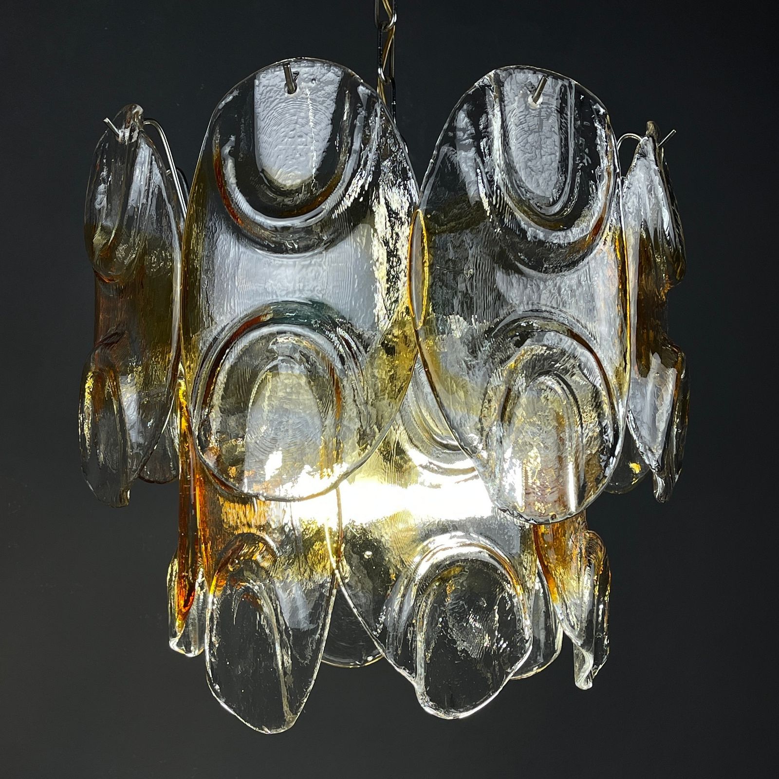 Lighting Murano Chandelier By Mazzega Italy 1960s photo
