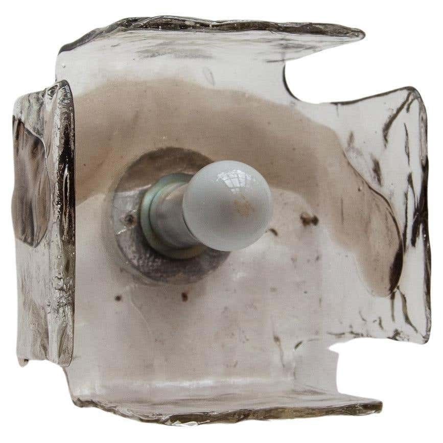 Set Of Eight Large Kalmar Sconces, Smoked Glass By J.T. Kalmar, 1970s