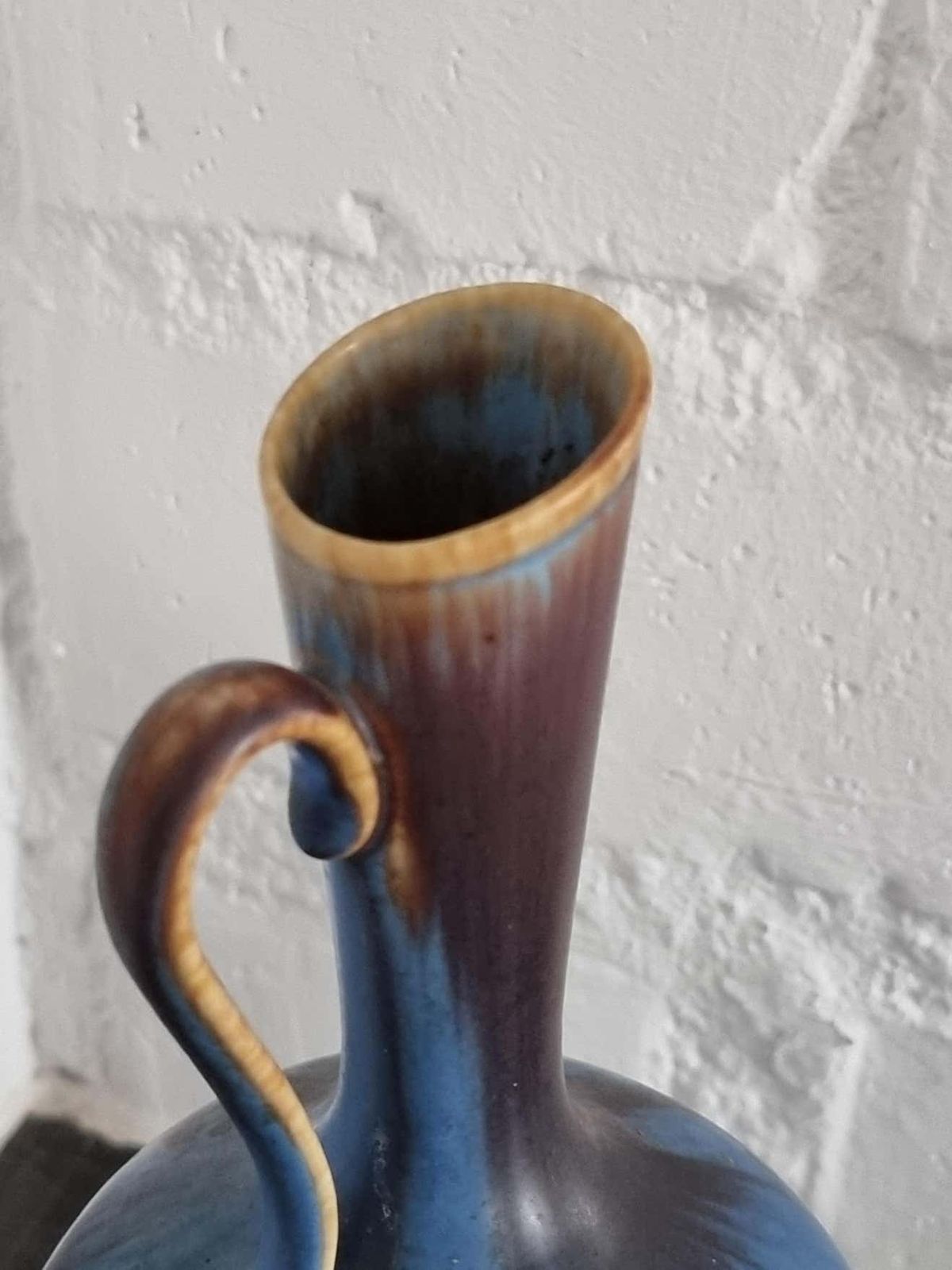 Gunnar Nylund, Ceramic Carafe/Vase With Rare Pattern, Scandinavian Modern photo for sale