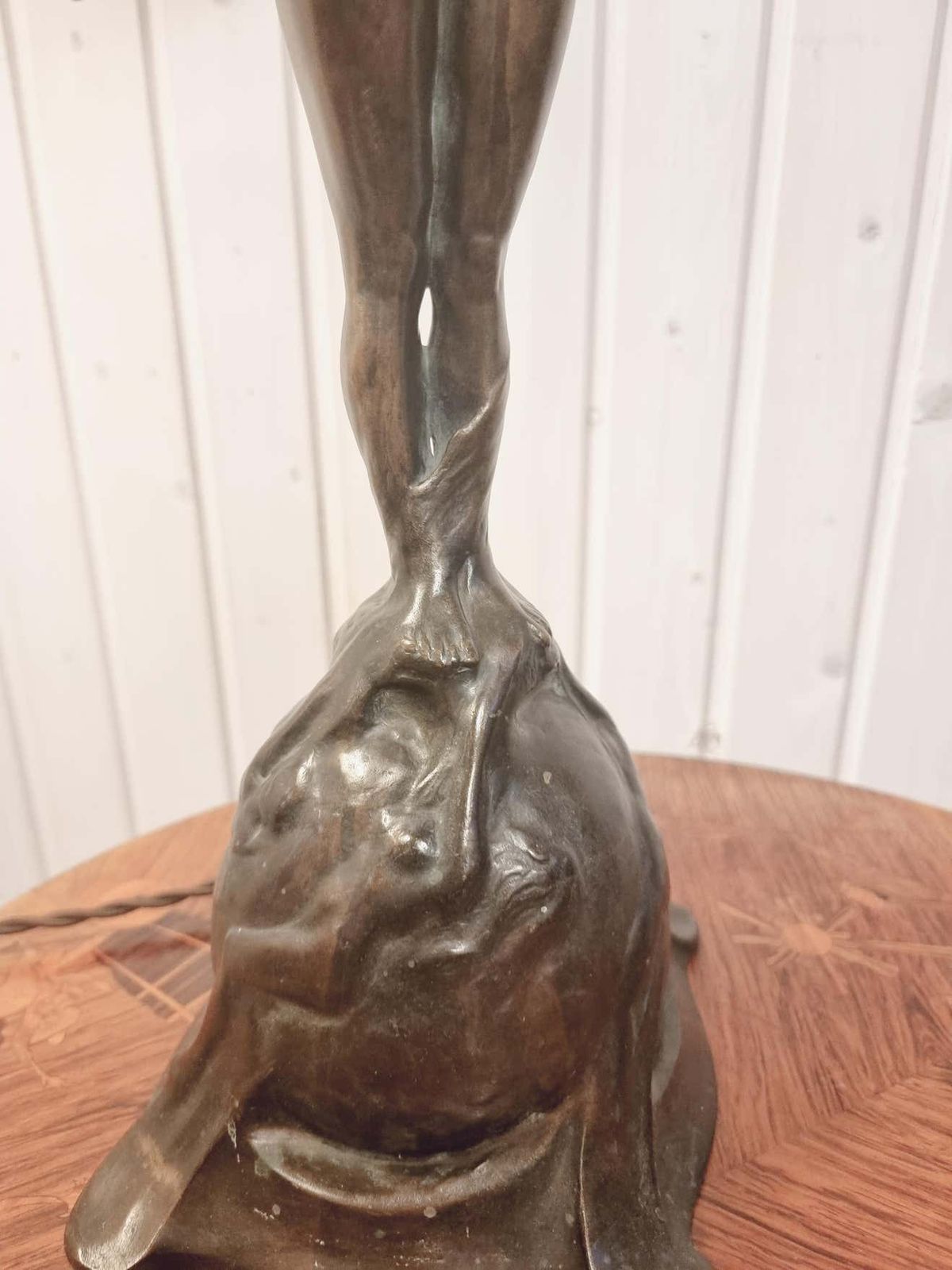 photo furniture Table Lamp In Bronze, Gerda Sprinchorn For Herman Bergman Stockholm, Art Nouveau