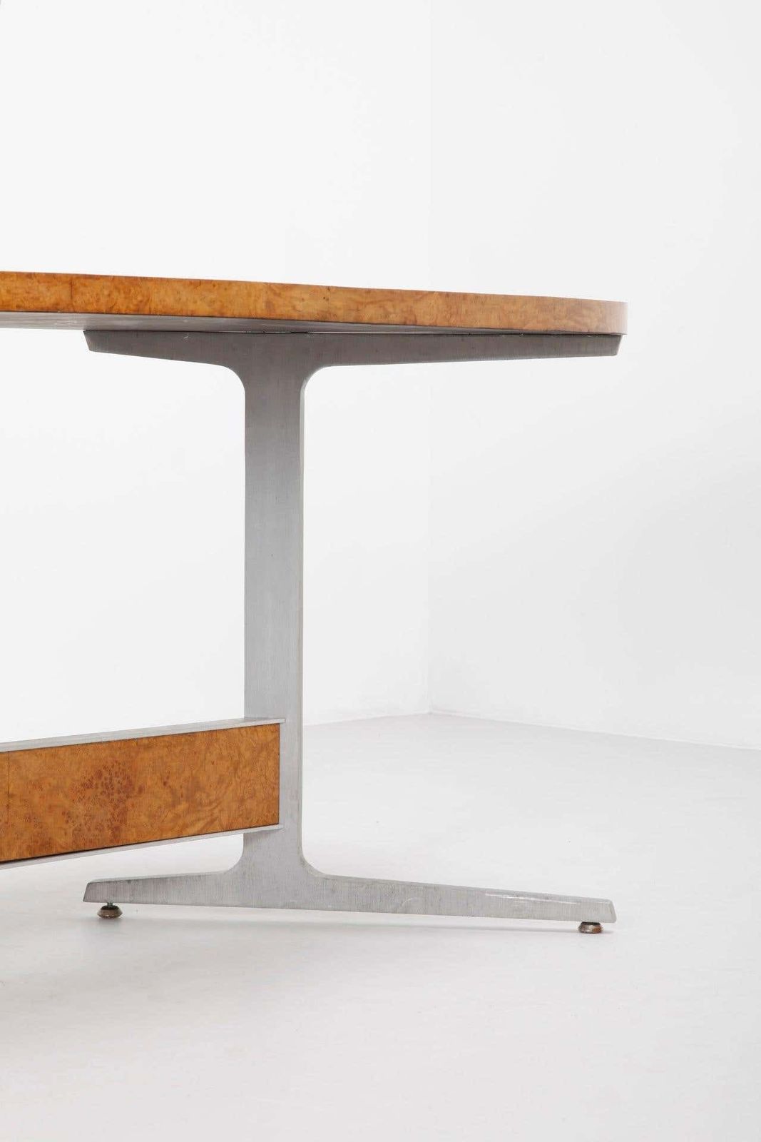 Burlwood Mid Century Modern Floating Desk, Console, 1960s, France photo buy