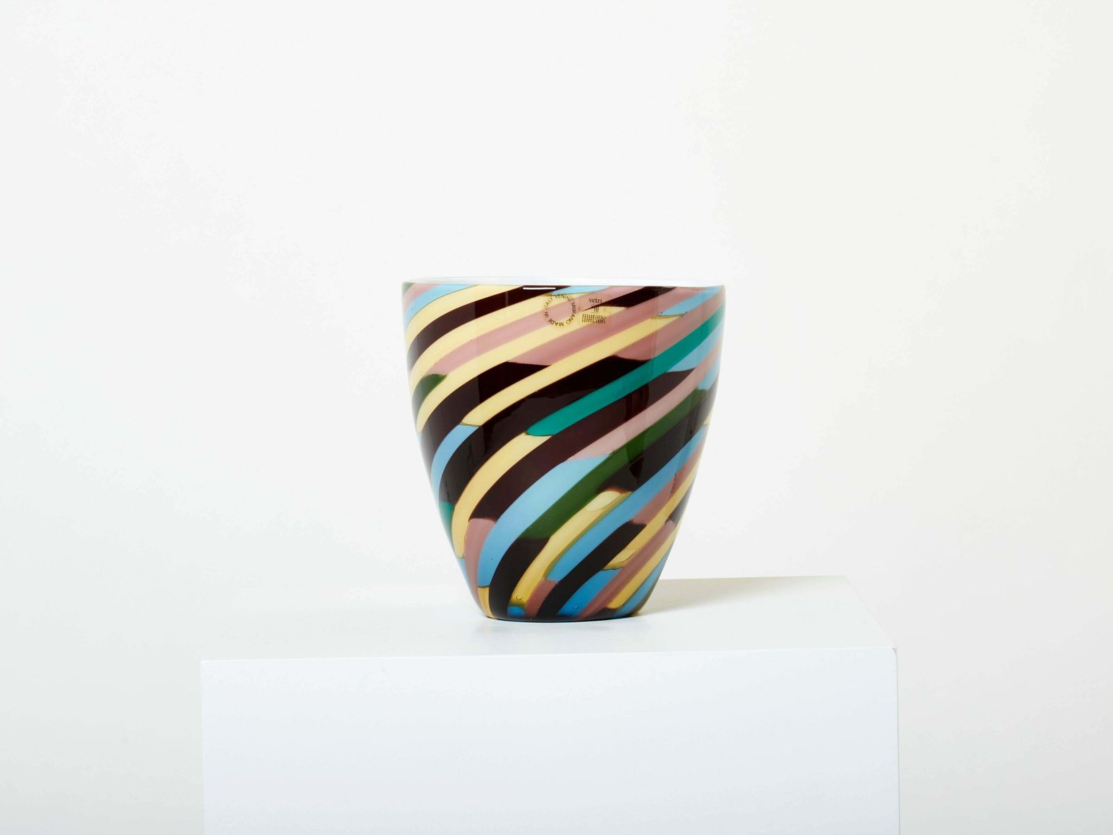 Vase Klee en verre soufflé Venini, par Laura De Santillana, 1984 photo for sale