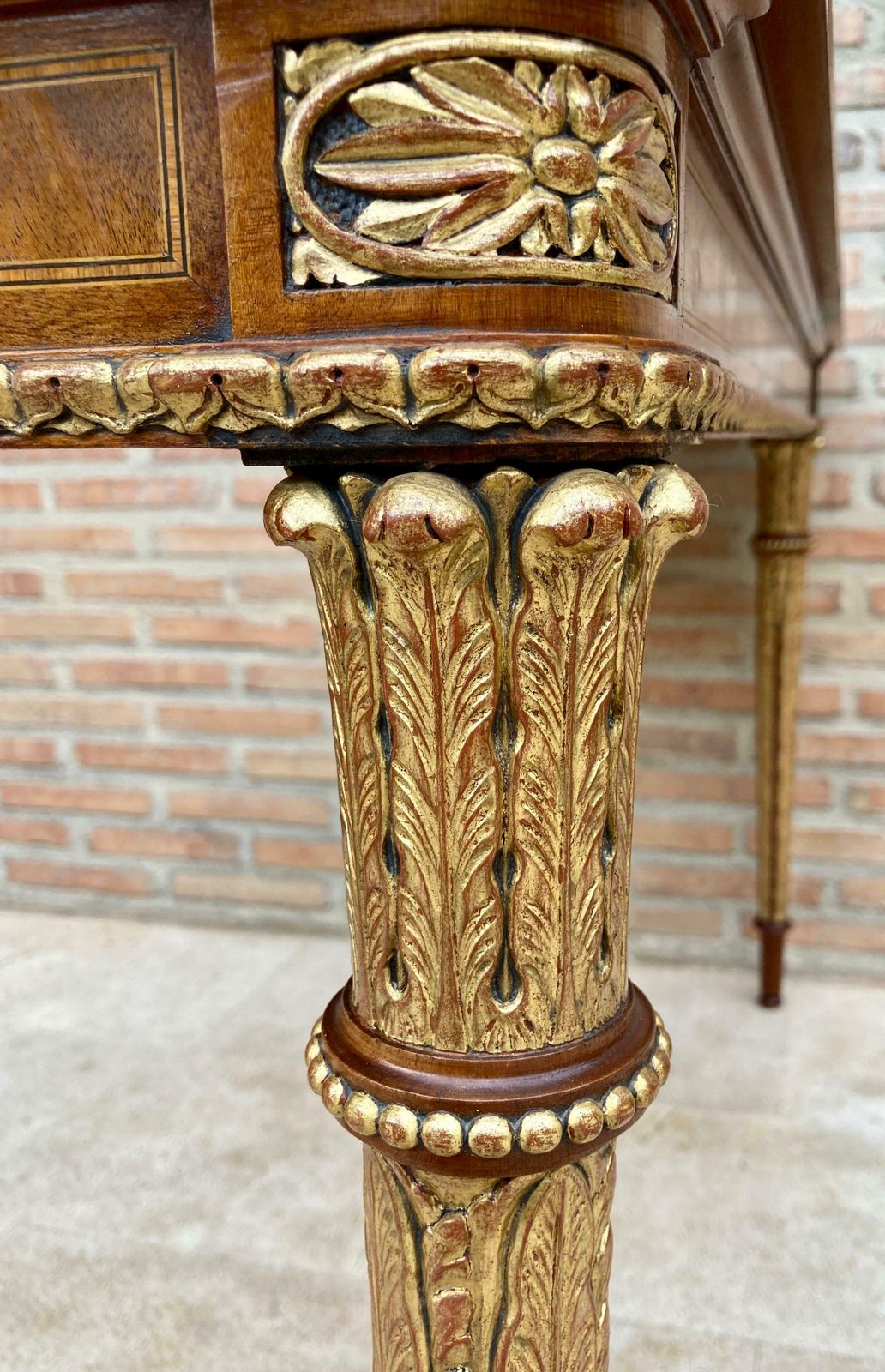 photo buy Console mid-century française en placage de noyer et de chêne, années 1960