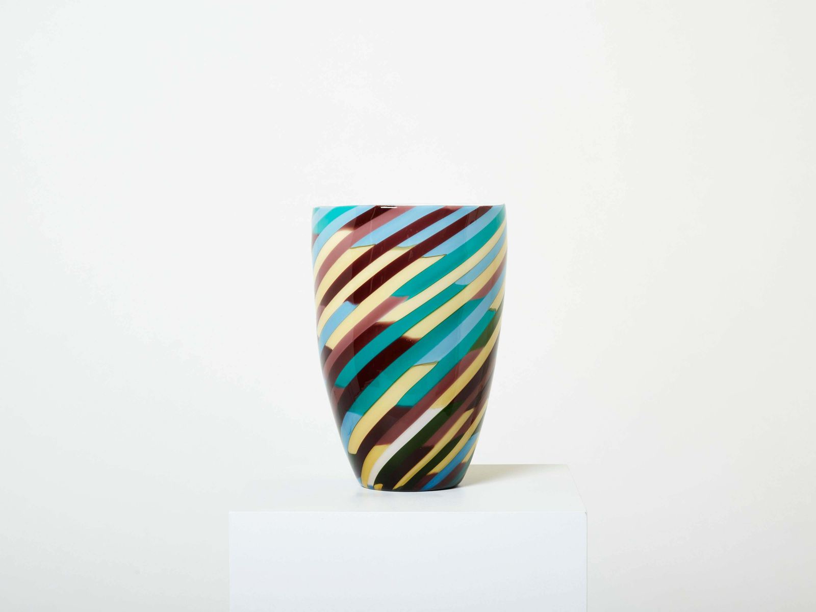 Tall Laura De Santillana For Venini Blown Glass Klee Vase 1984 photo furniture