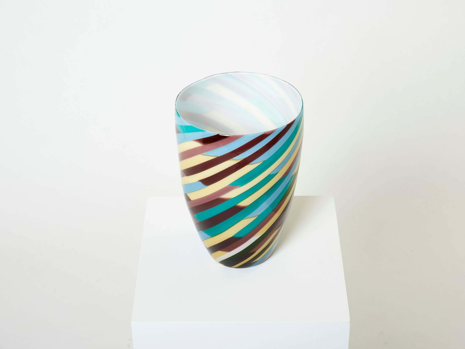 Grand vase Klee en verre soufflé Laura De Santillana pour Venini, 1984 photo Décoration