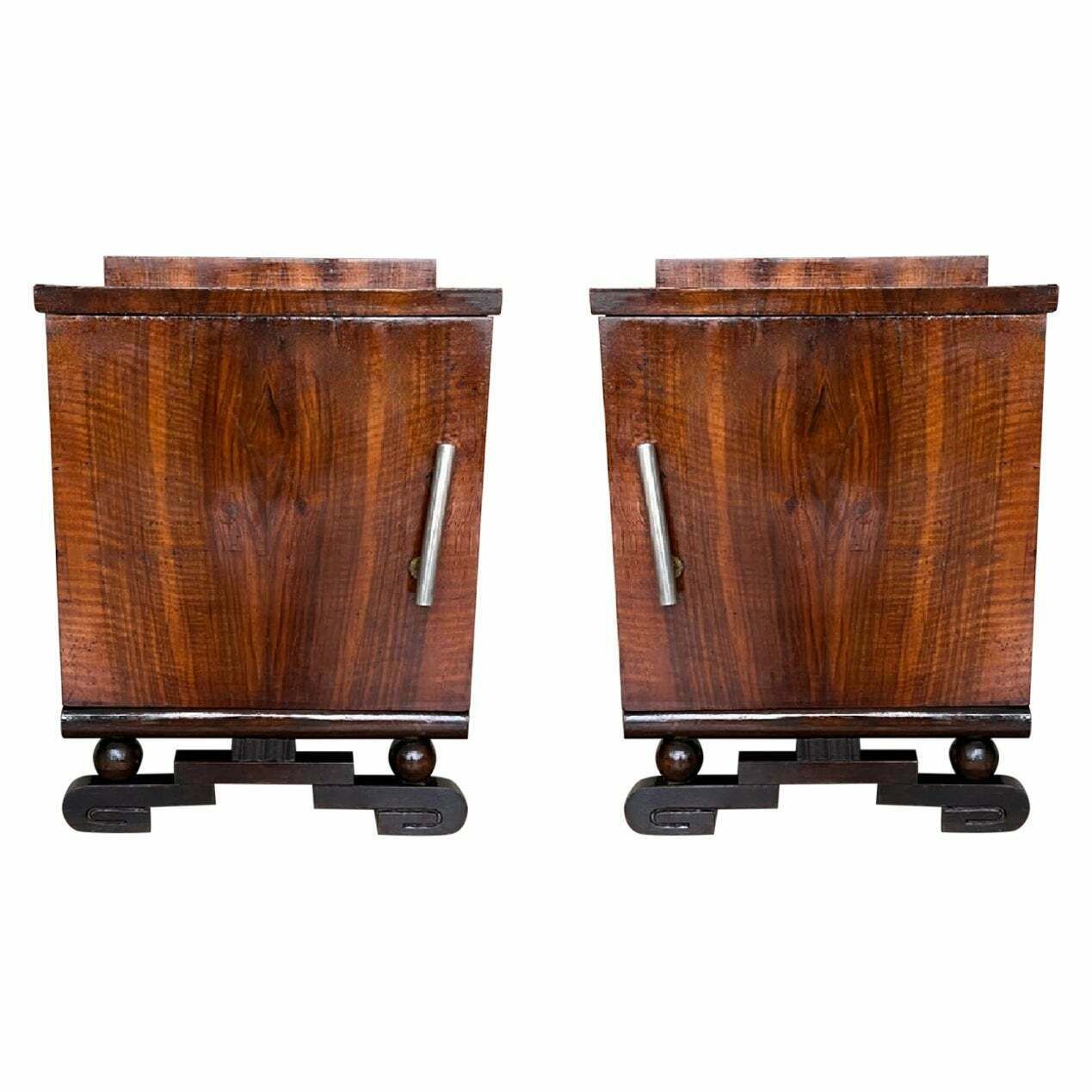 Paire de petites commodes Art déco, socle ébénisé