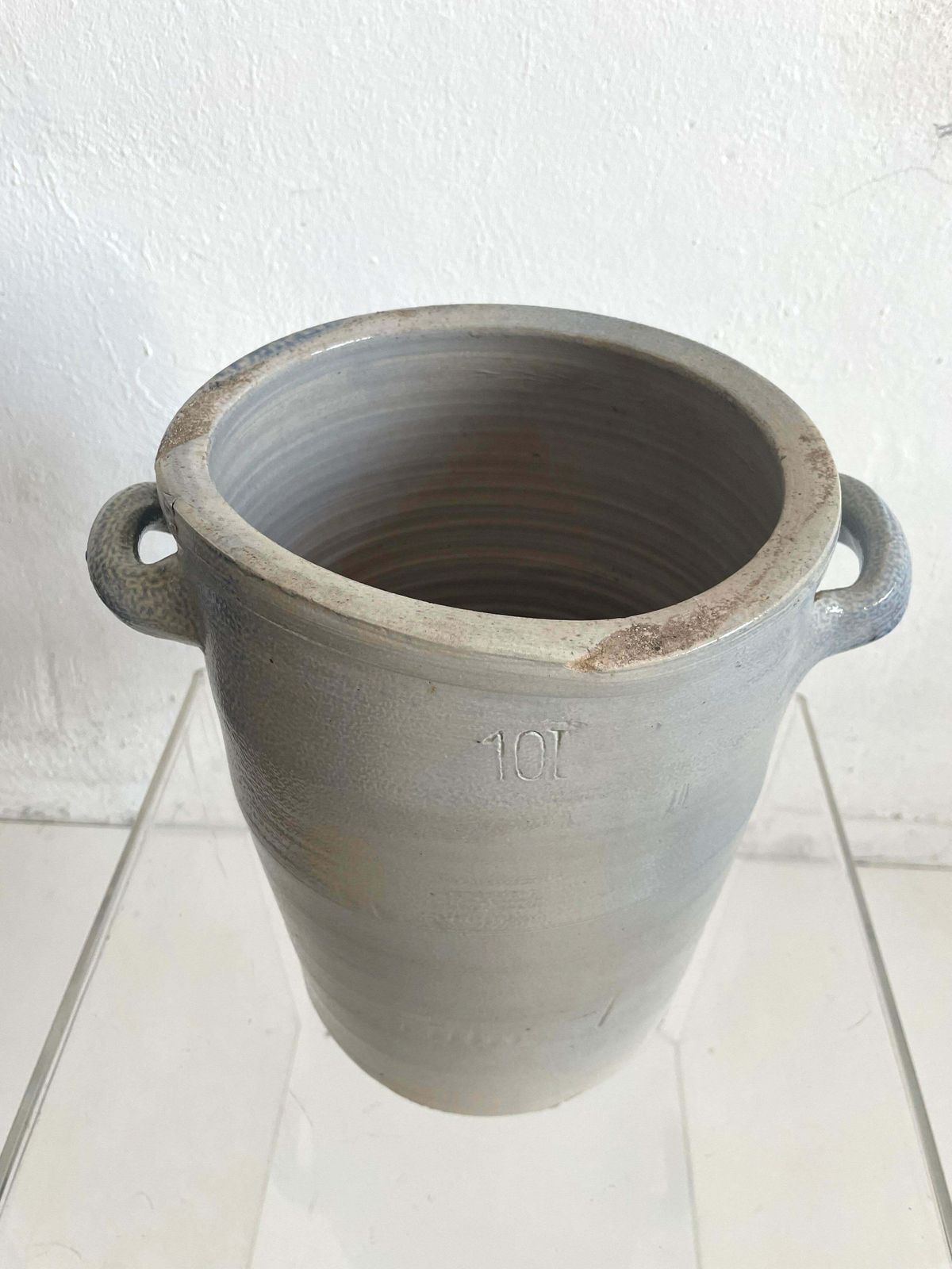 Vintage Mid Century Glazed Stoneware Pottery Jar Jug Vase Vessel Wabi Sabi photo vinterior